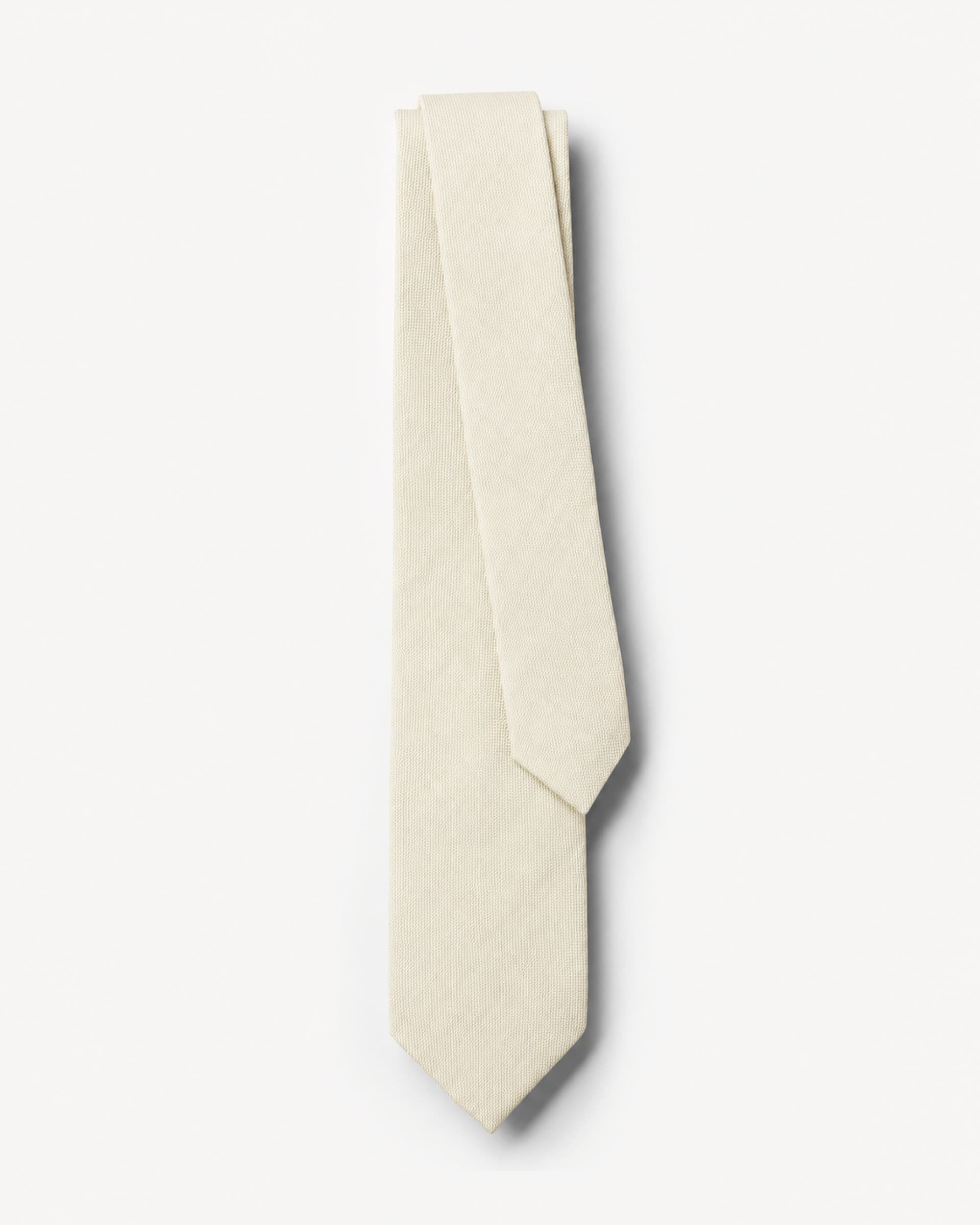 Gravata Slim Lã Super 120 Off White