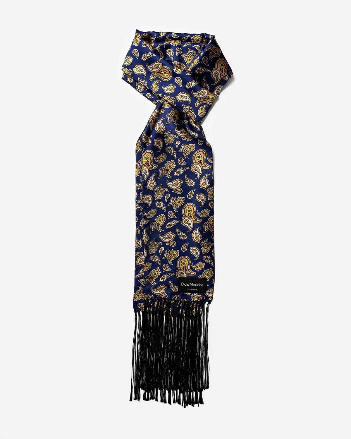 Echarpe Cetim Paisley Azul