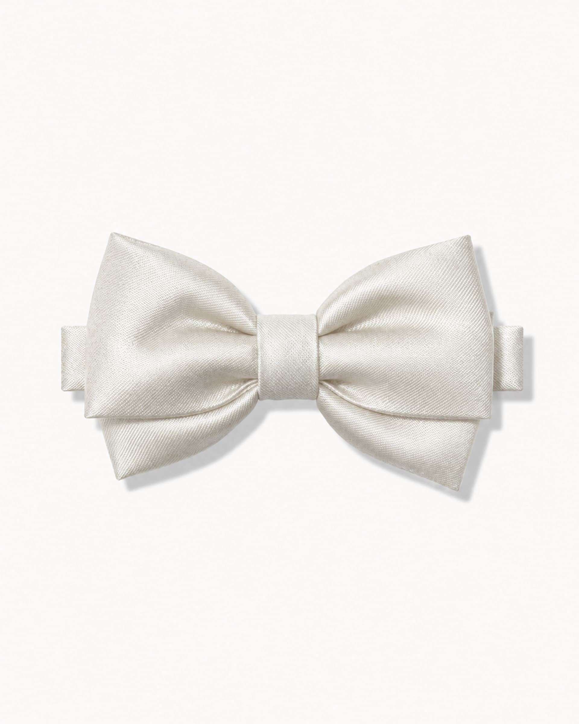 Gravata Borboleta Seda Off White