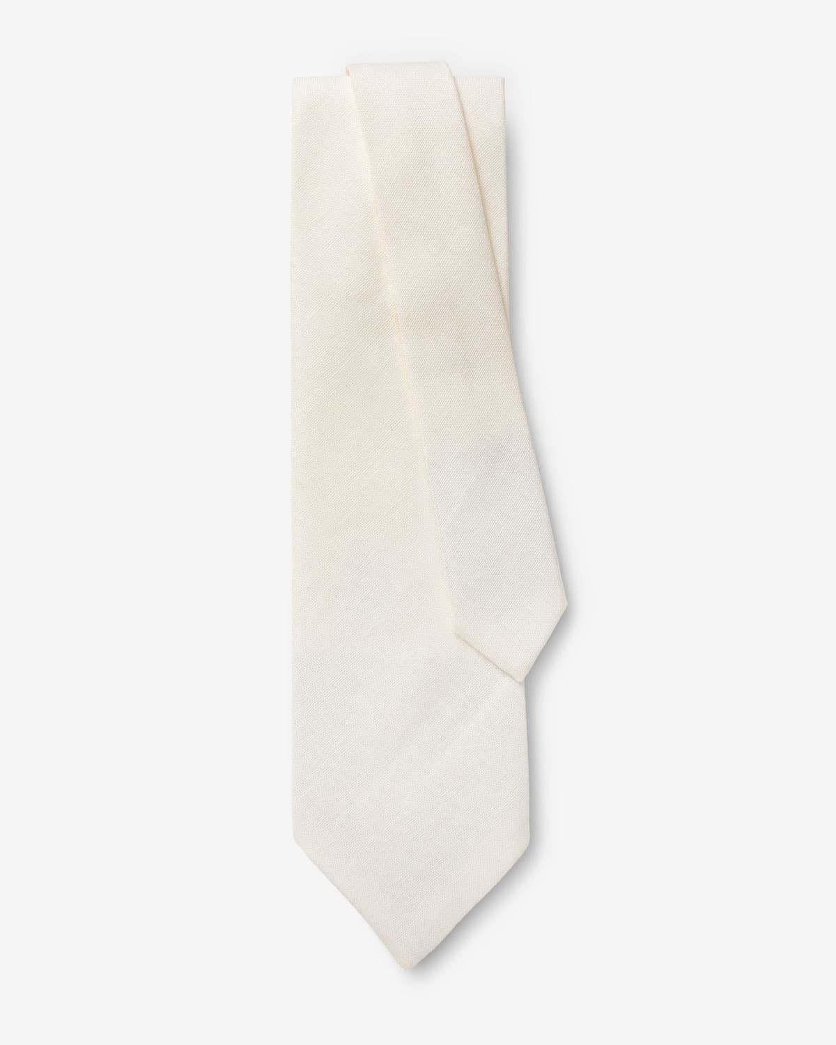 Gravata Larga Linho Off White