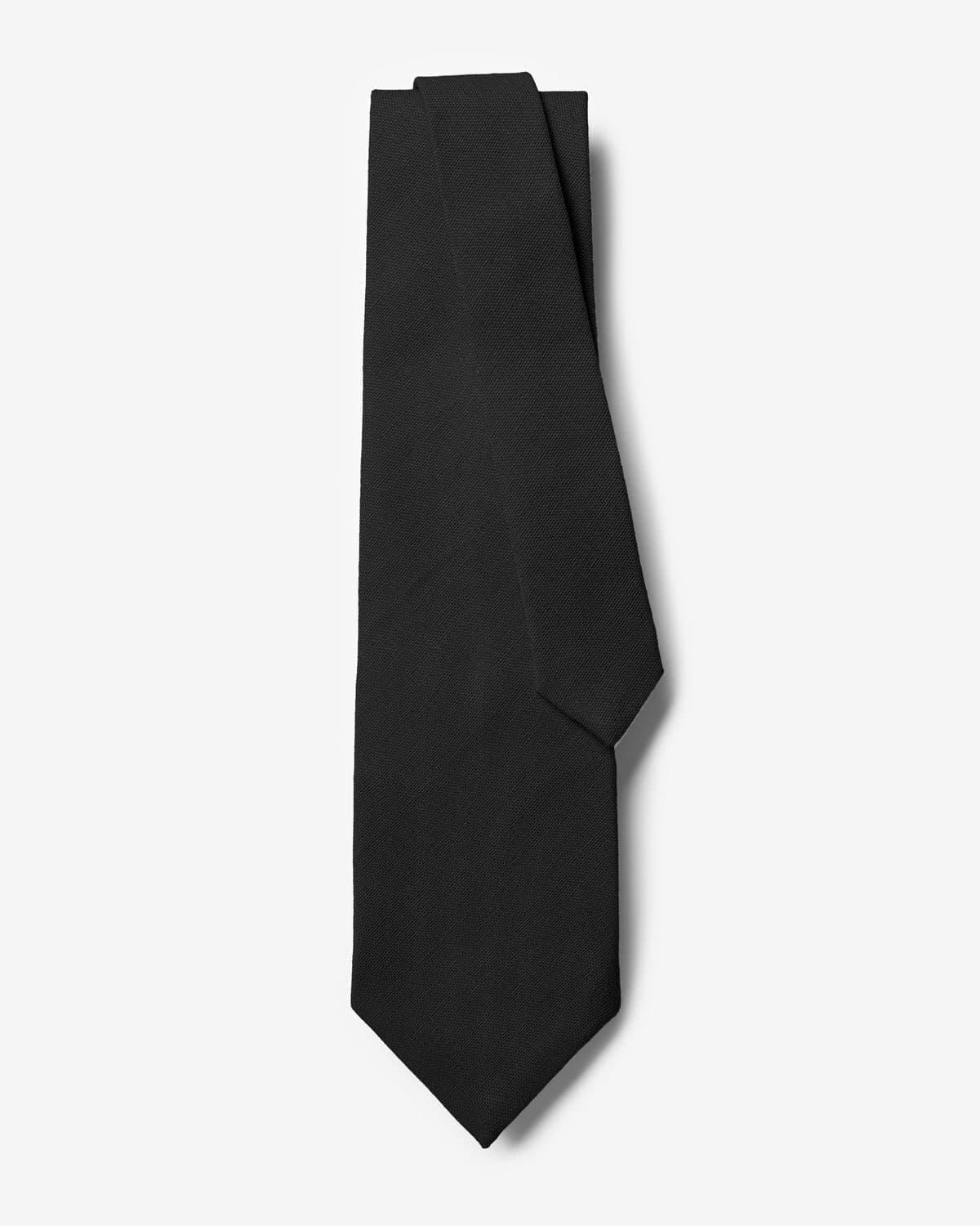 Gravata Larga Linho Preto
