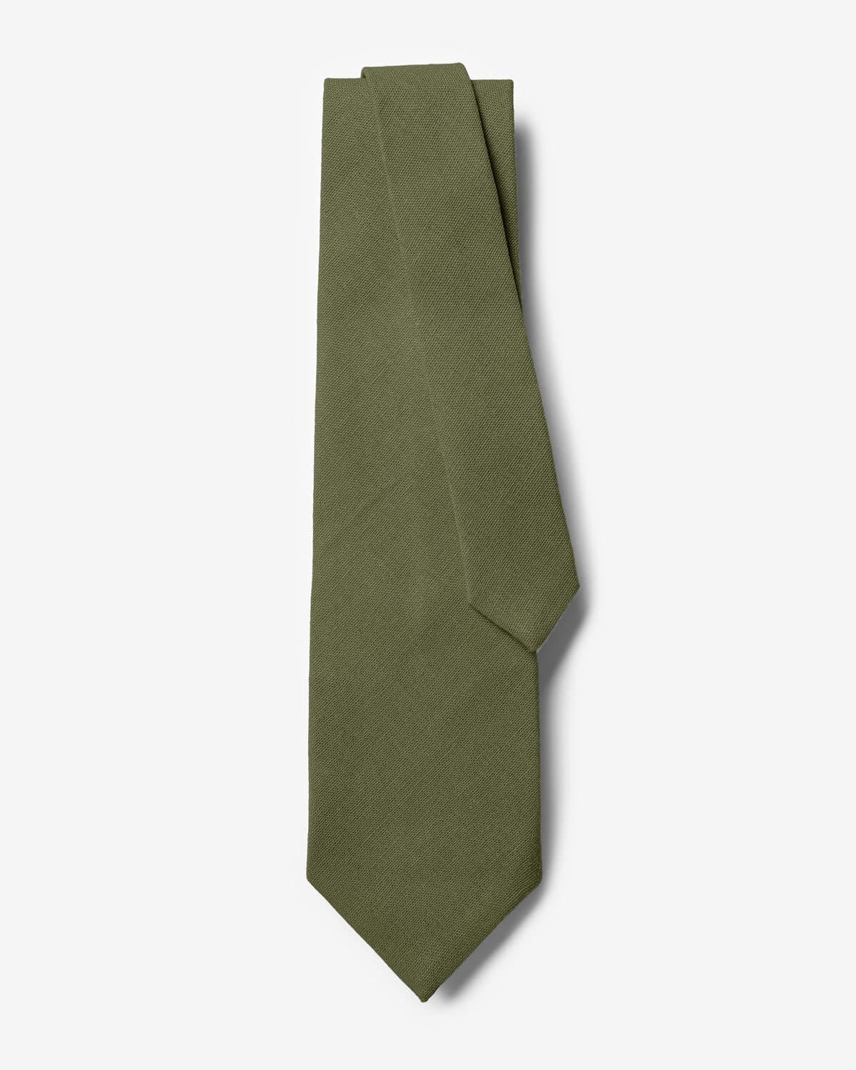 Gravata Larga Linho Verde Oliva