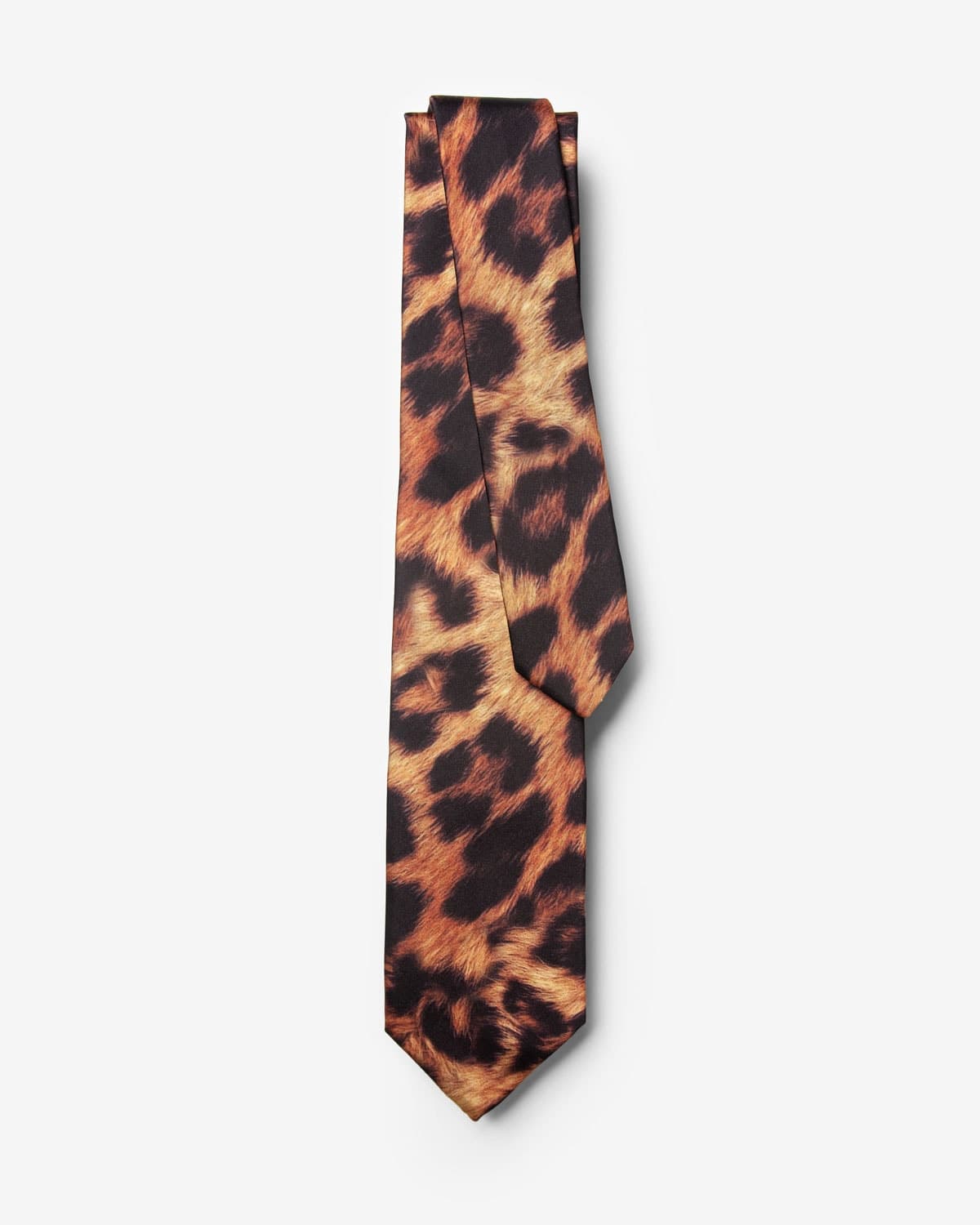 Gravata Slim Cetim Leopardo