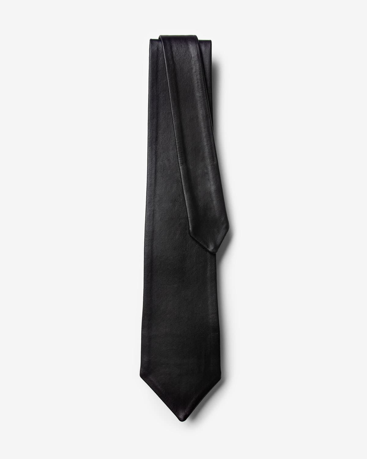 Gravata Slim Couro Preto