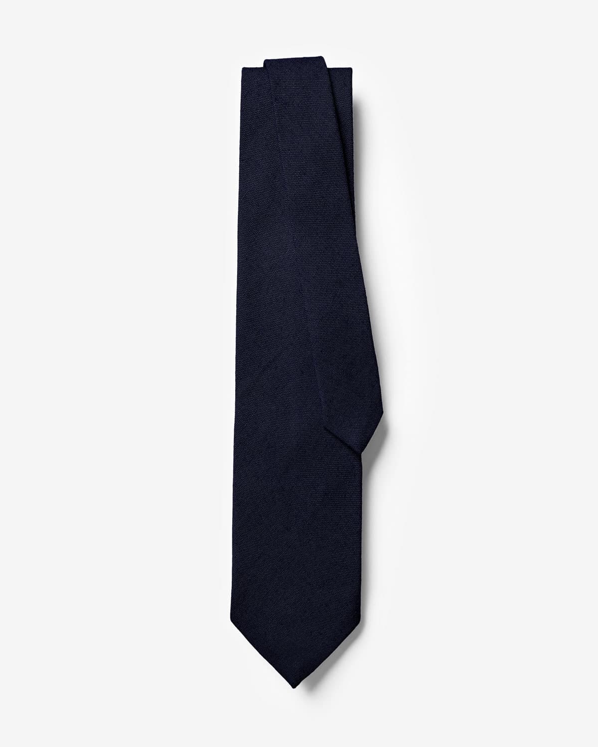 Gravata Slim Linho Azul Marinho