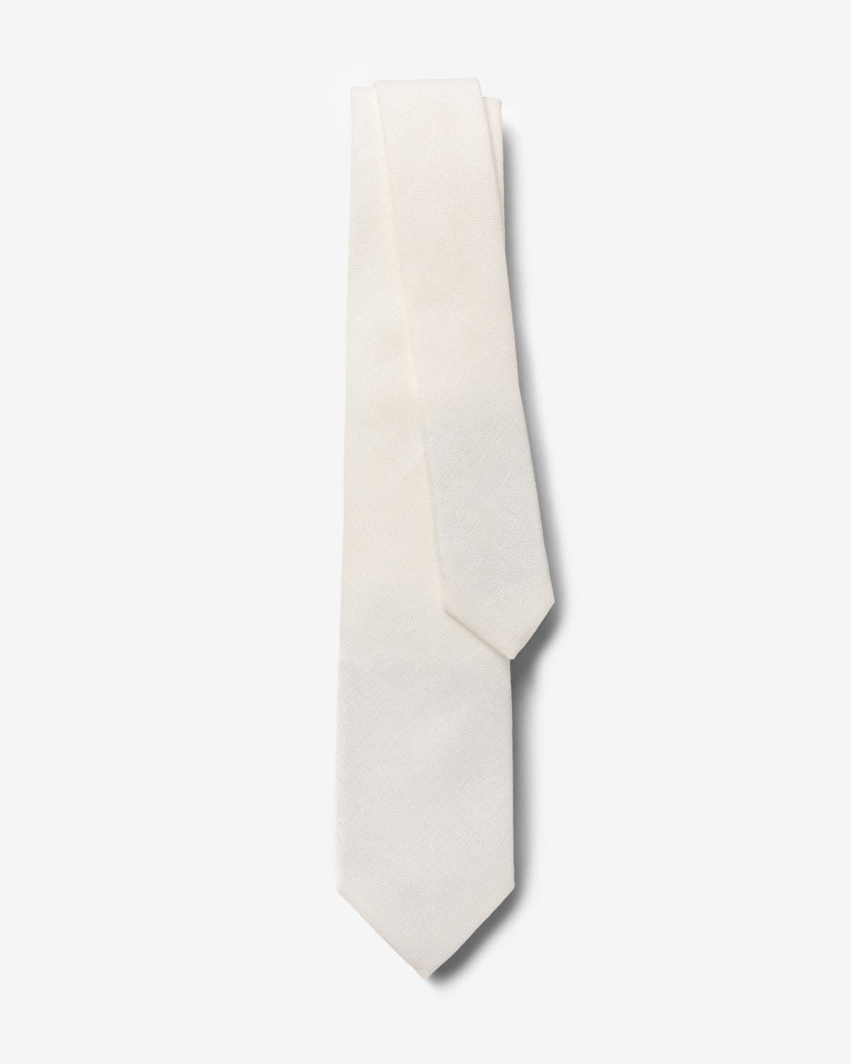 Gravata Slim Linho Off White