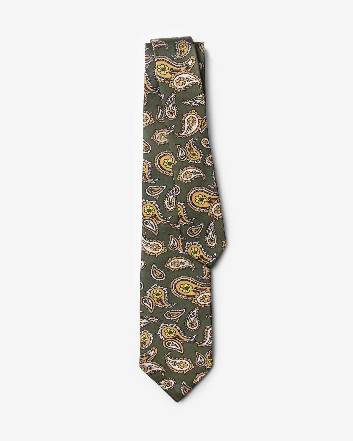 Gravata Slim Paisley Verde