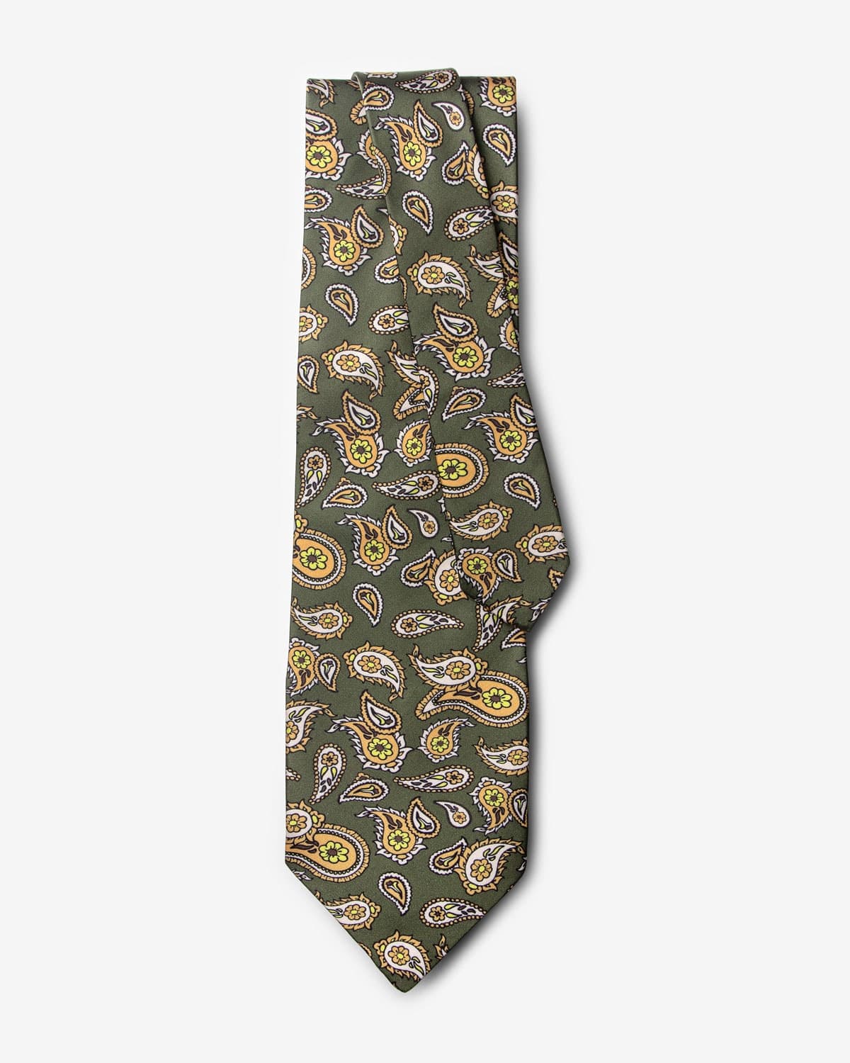 Gravata Larga Paisley Verde