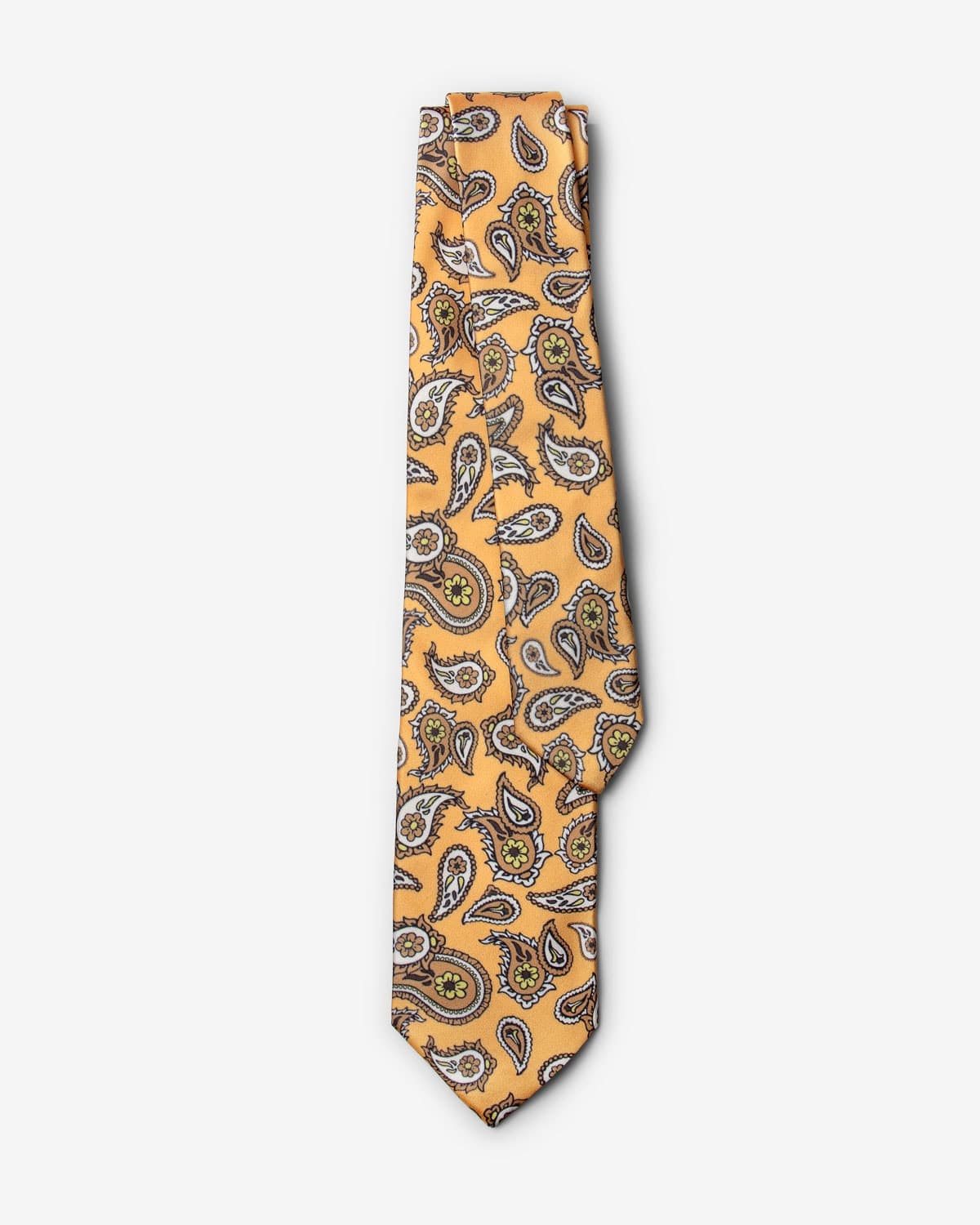 Gravata Slim Paisley Amarelo