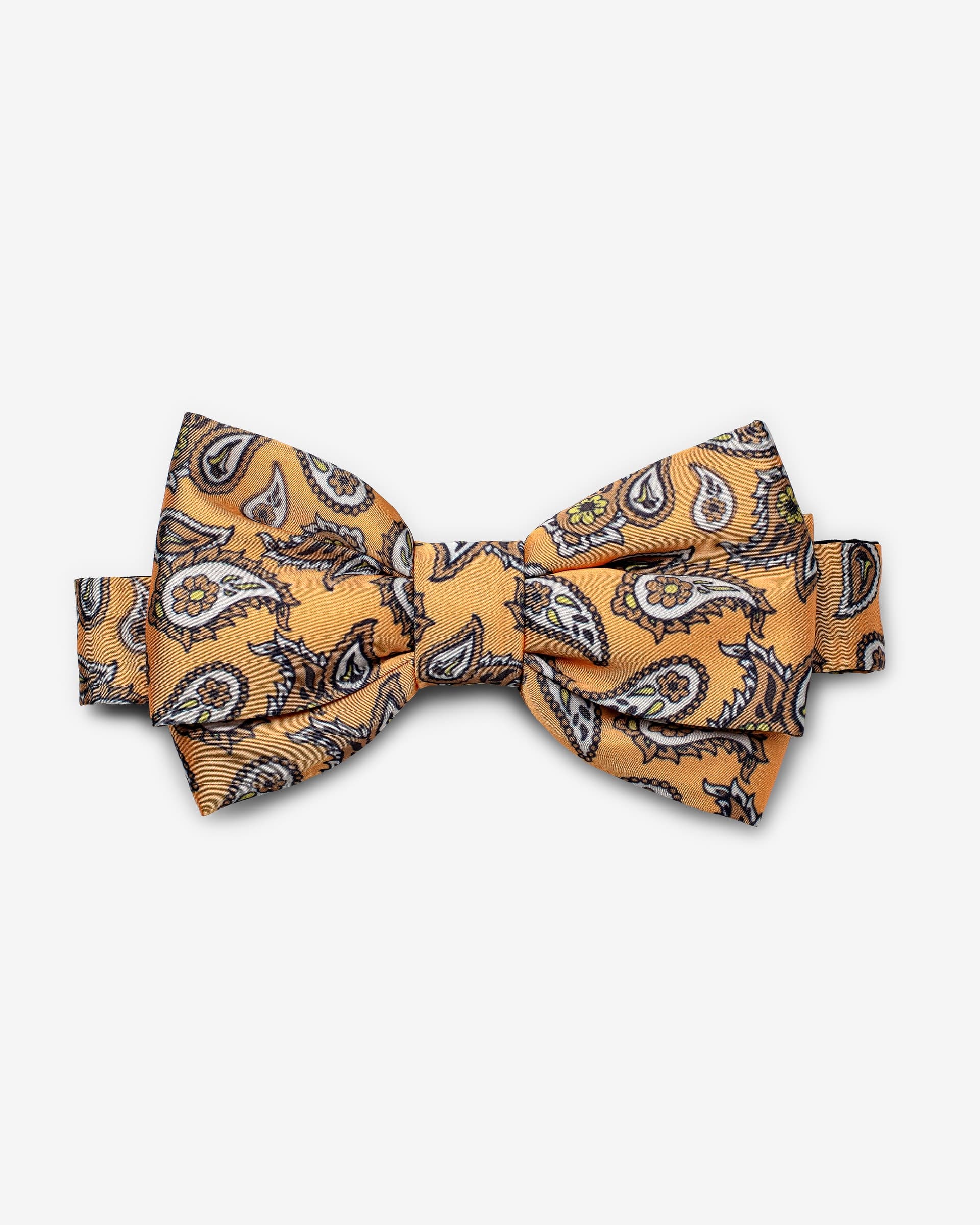 Gravata Borboleta Paisley Amarelo