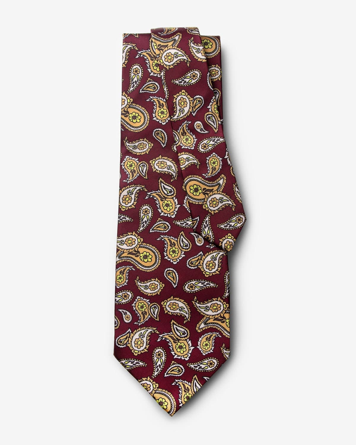 Gravata Larga Paisley Marsala
