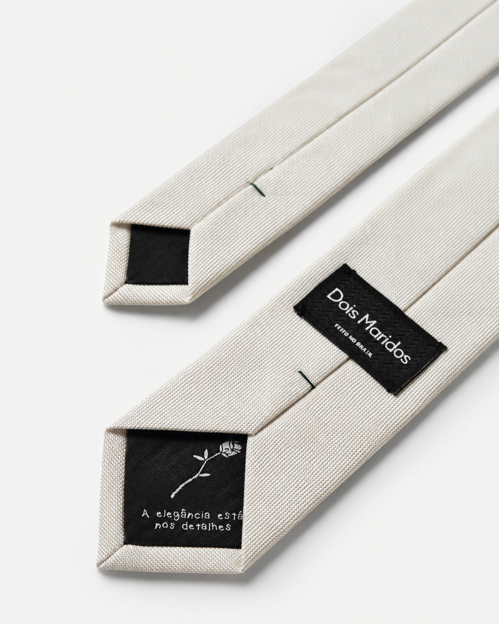 Gravata Slim Lã Super 120 Off White