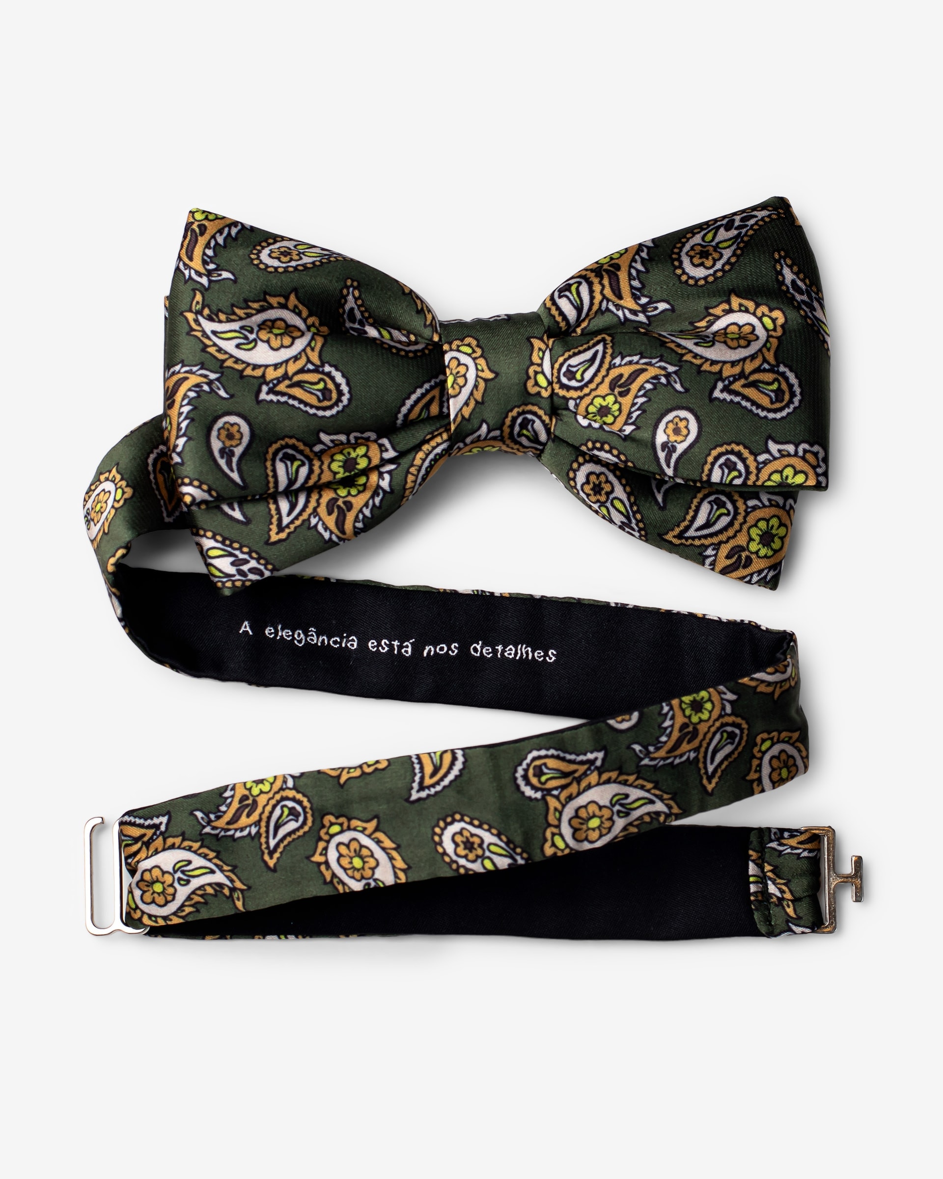 Gravata Borboleta Paisley Verde