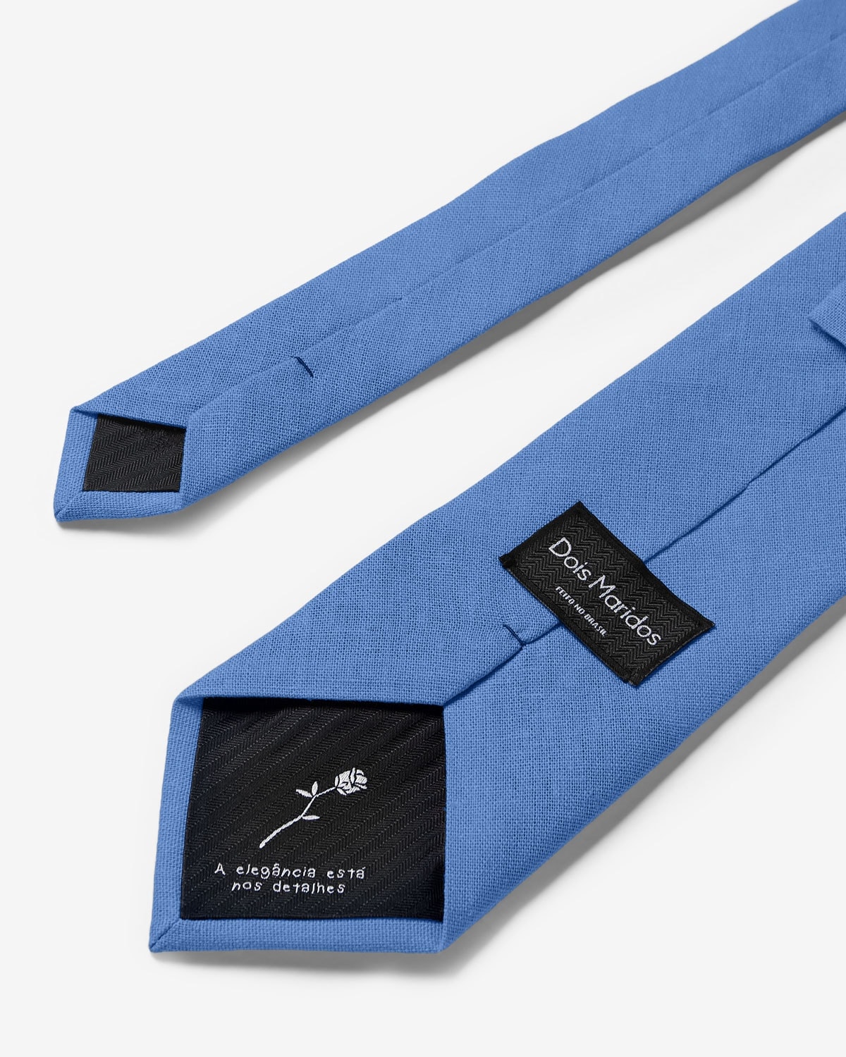 Gravata Larga Linho Azul Claro