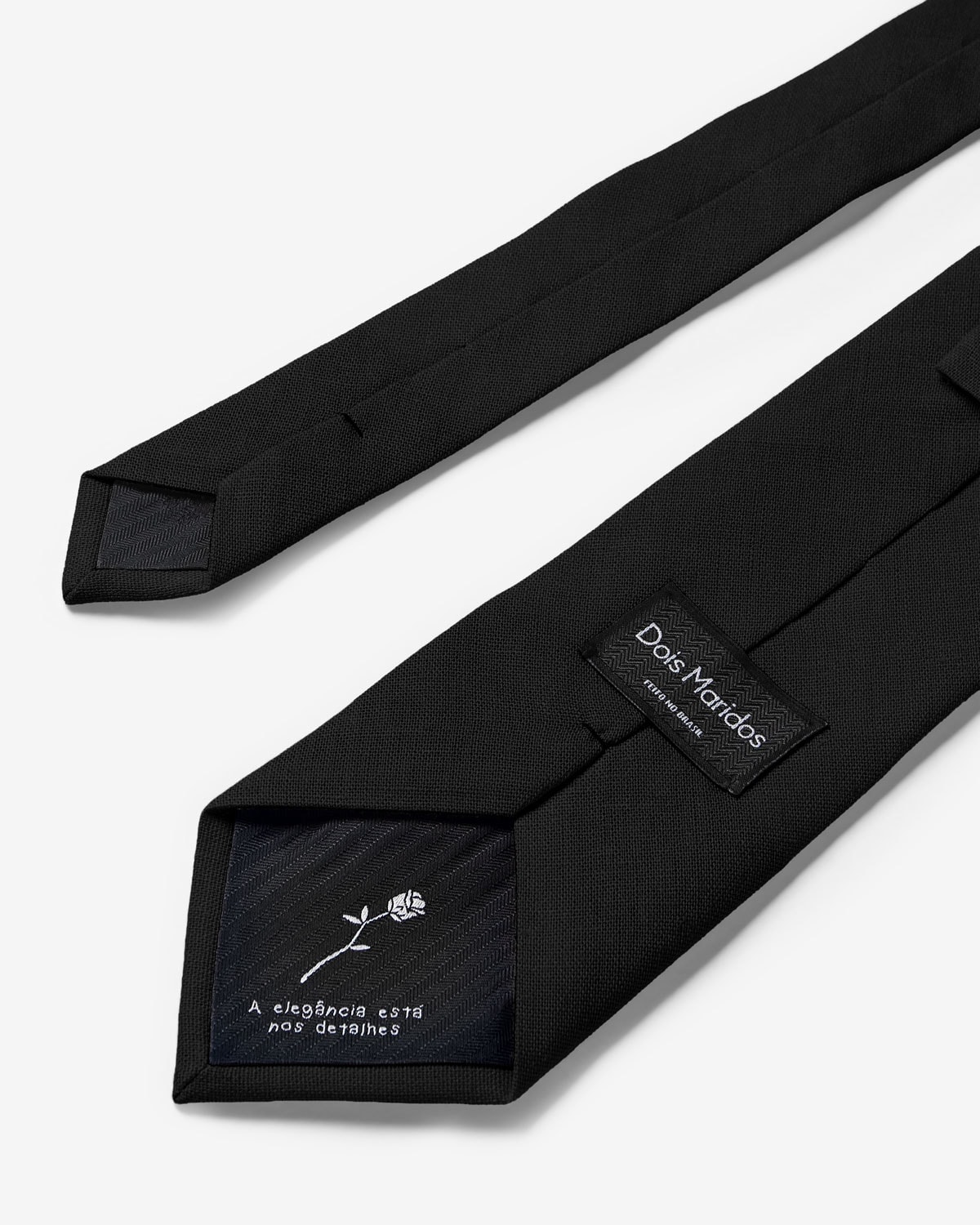 Gravata Larga Linho Preto