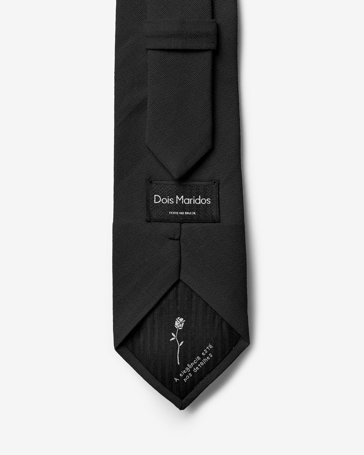 Gravata Larga Linho Preto