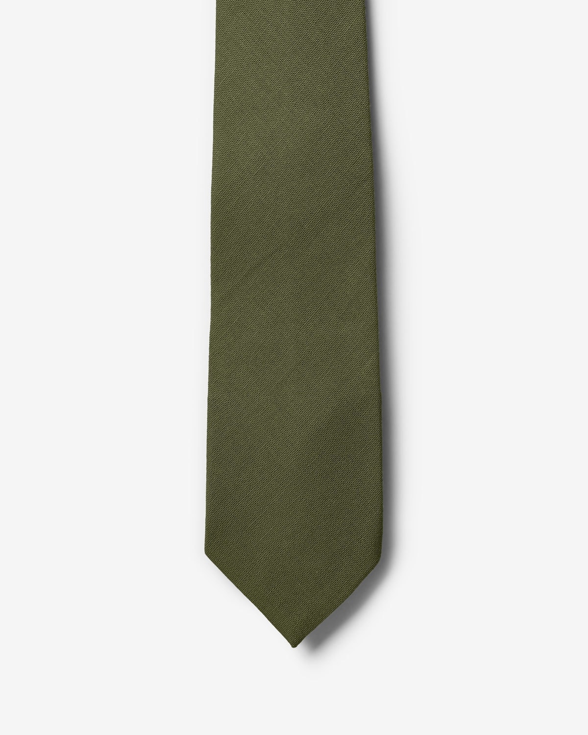 Gravata Larga Linho Verde Oliva