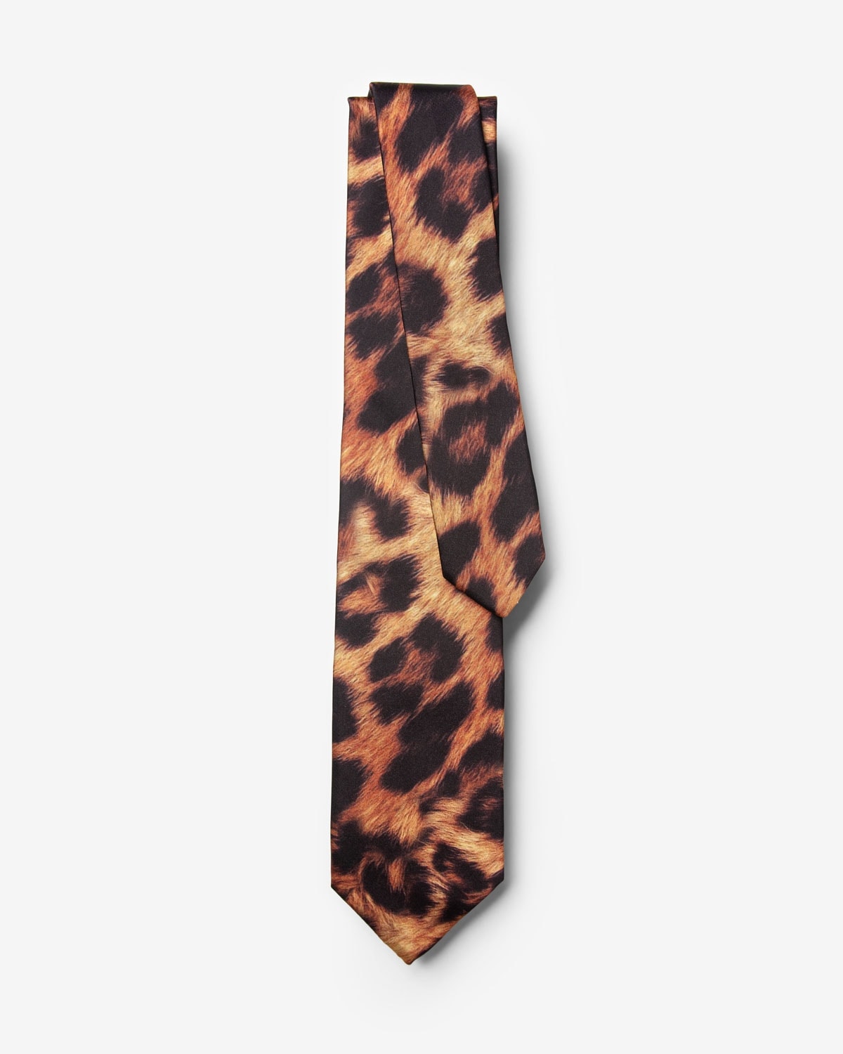 Gravata Slim Cetim Leopardo