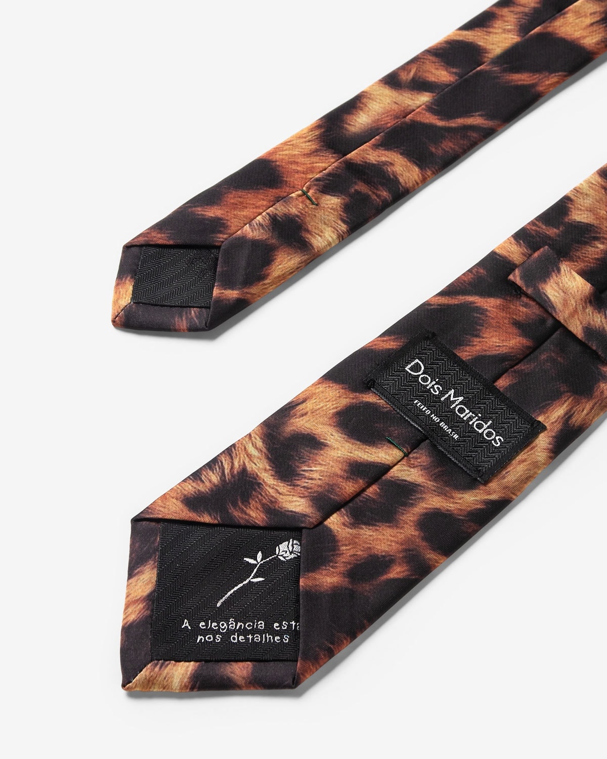 Gravata Slim Cetim Leopardo