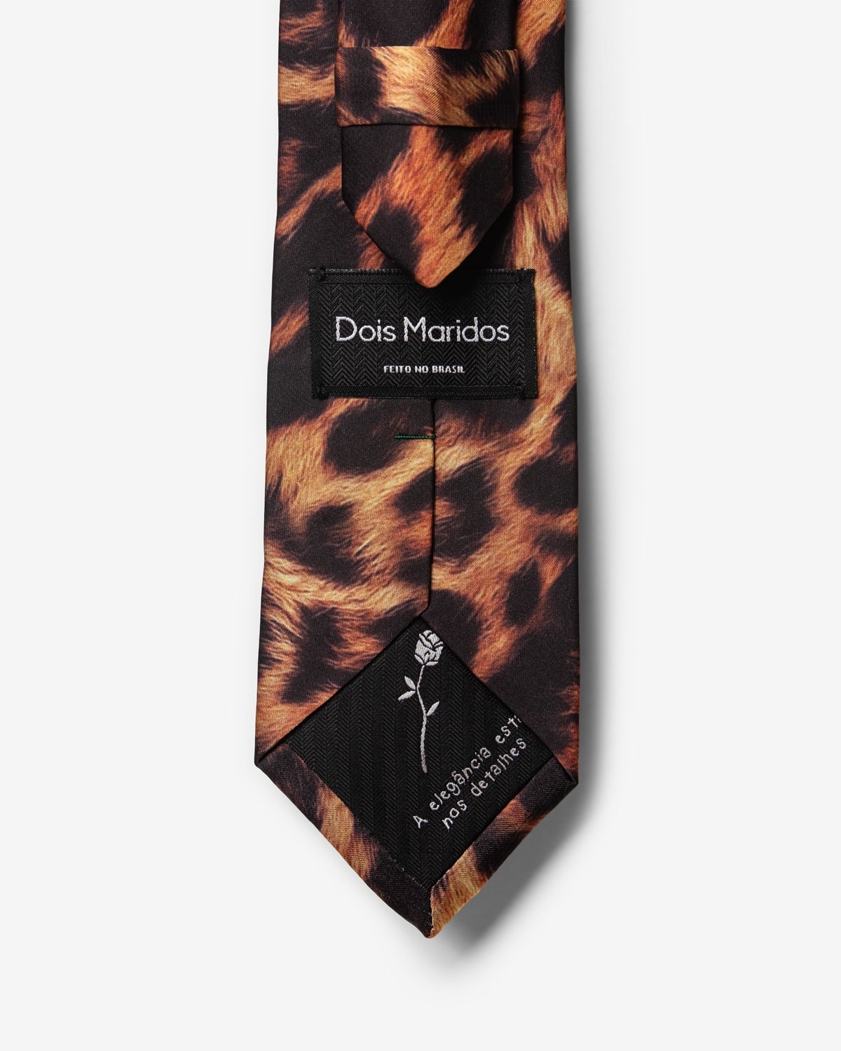 Gravata Slim Cetim Leopardo