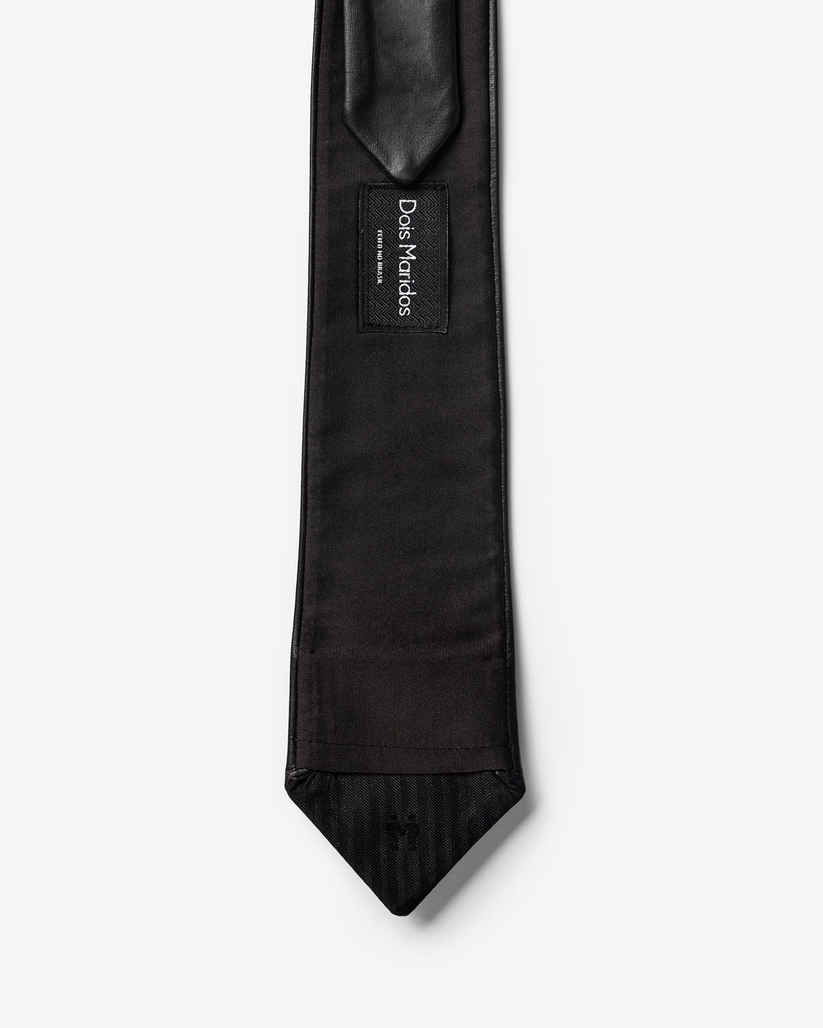 Gravata Slim Couro Preto