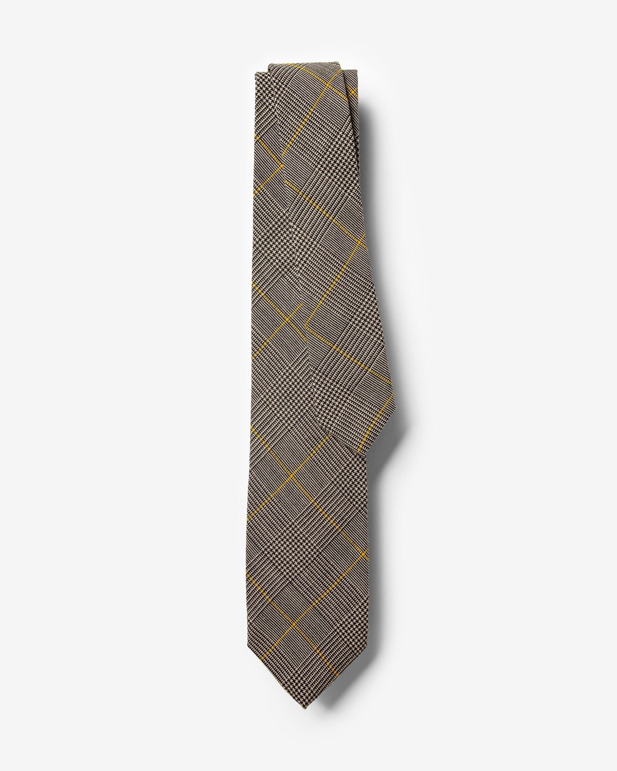 Gravata Slim Lã Fria Príncipe de Gales Preto
