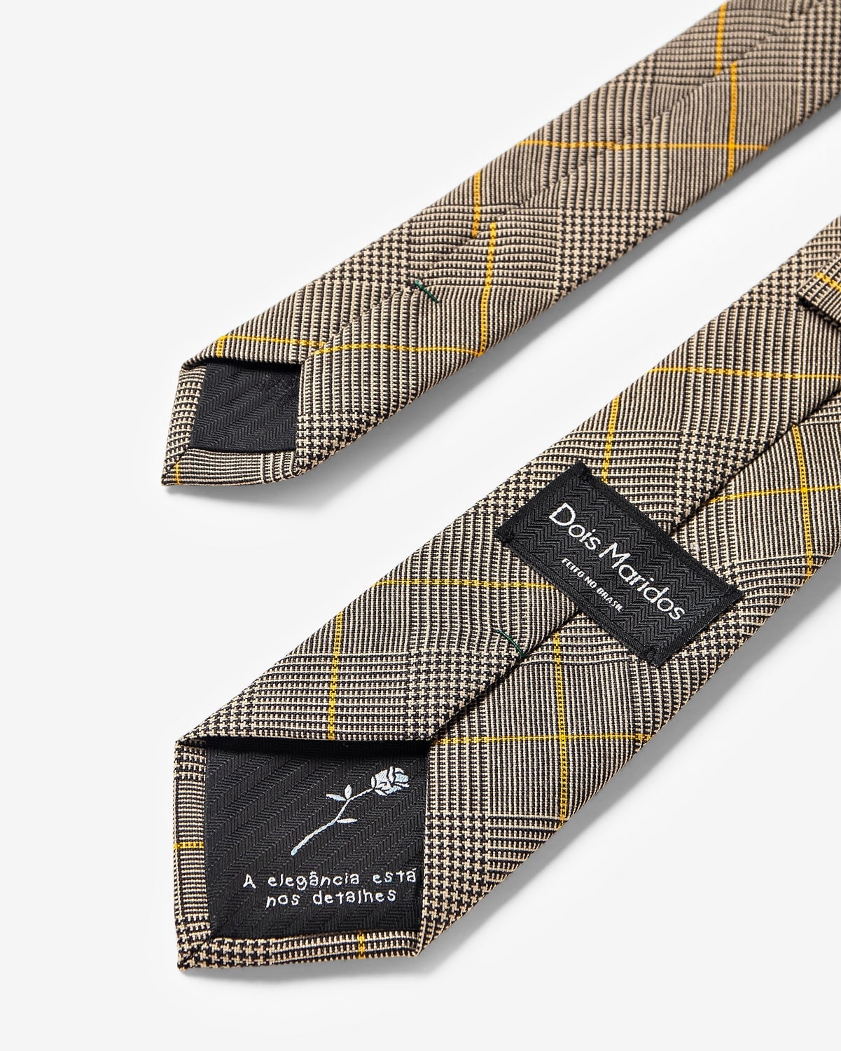 Gravata Slim Lã Fria Príncipe de Gales Preto