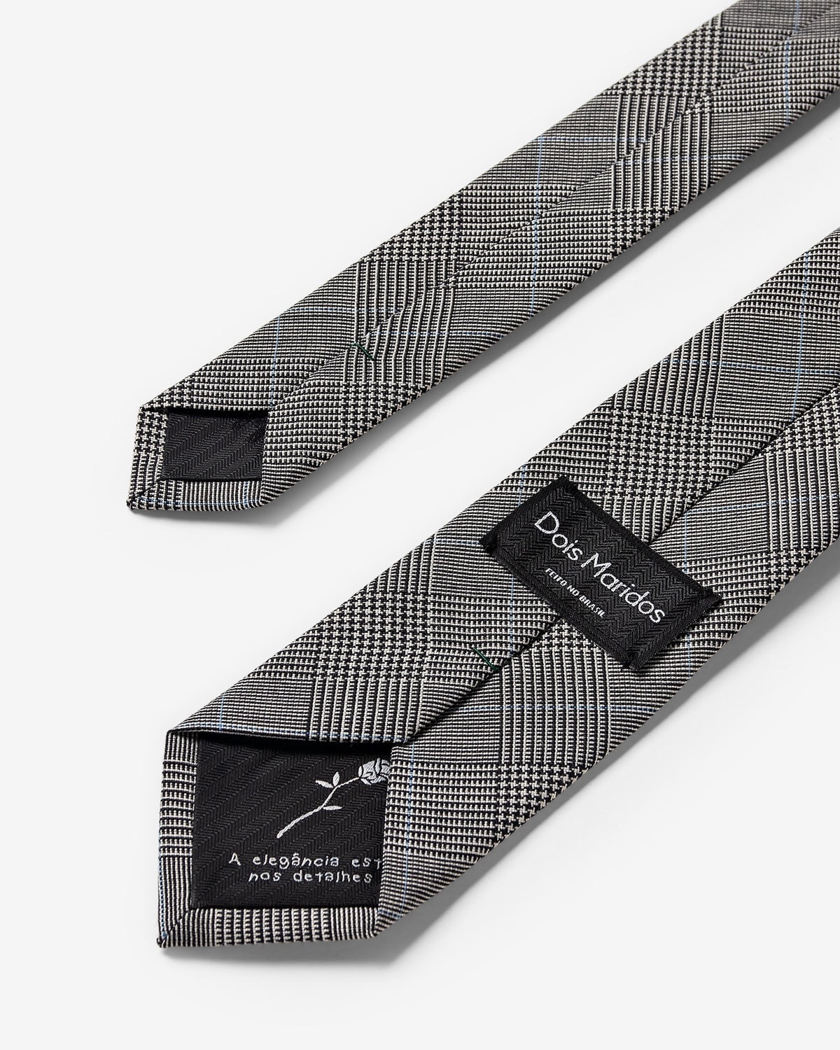 Gravata Slim Lã Fria Príncipe de Gales Preto