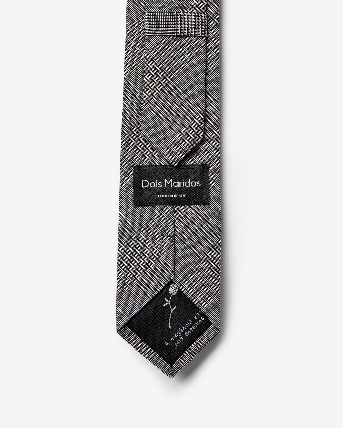 Gravata Slim Lã Fria Príncipe de Gales Preto
