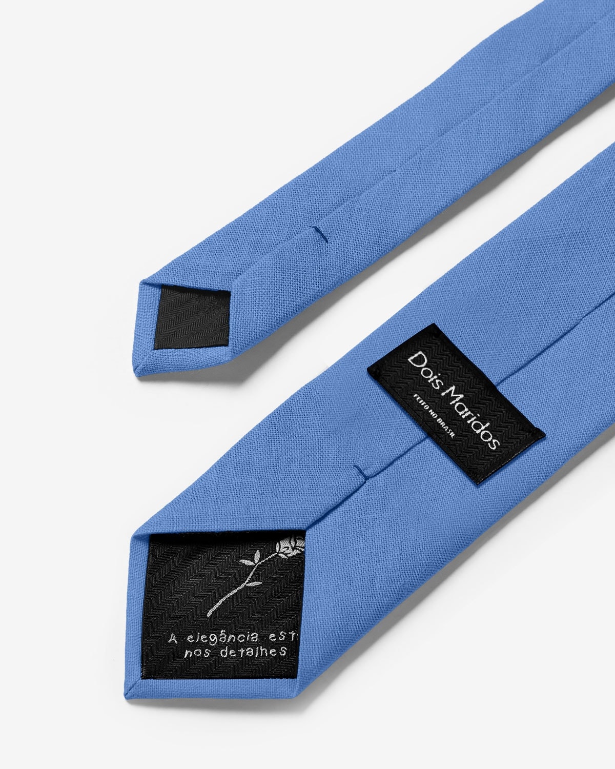 Gravata Slim Linho Azul Claro