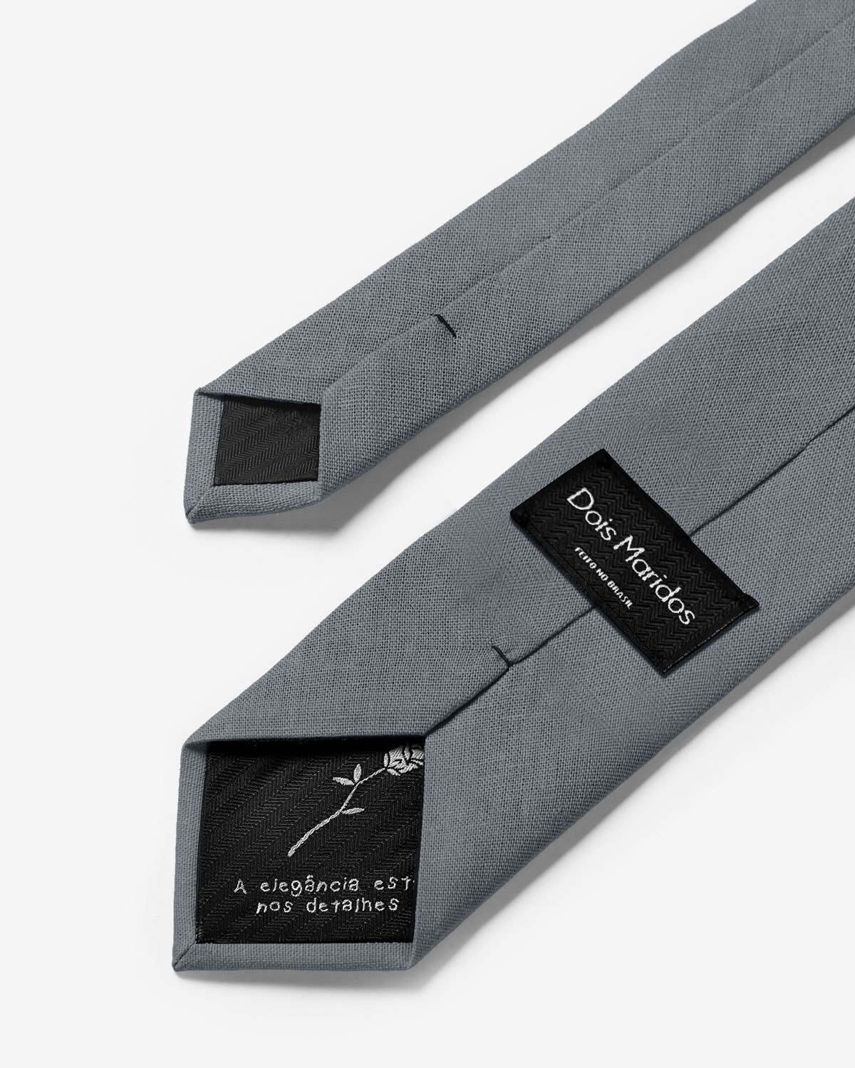 Gravata Slim Linho Cinza
