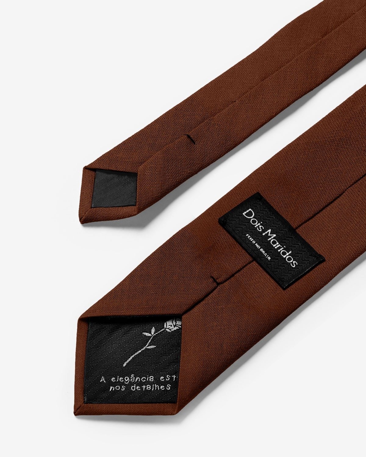 Gravata Slim Linho Marrom