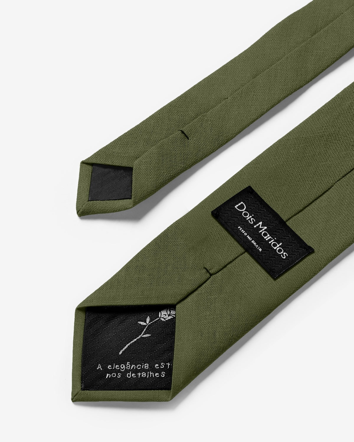 Gravata Slim Linho Verde Oliva