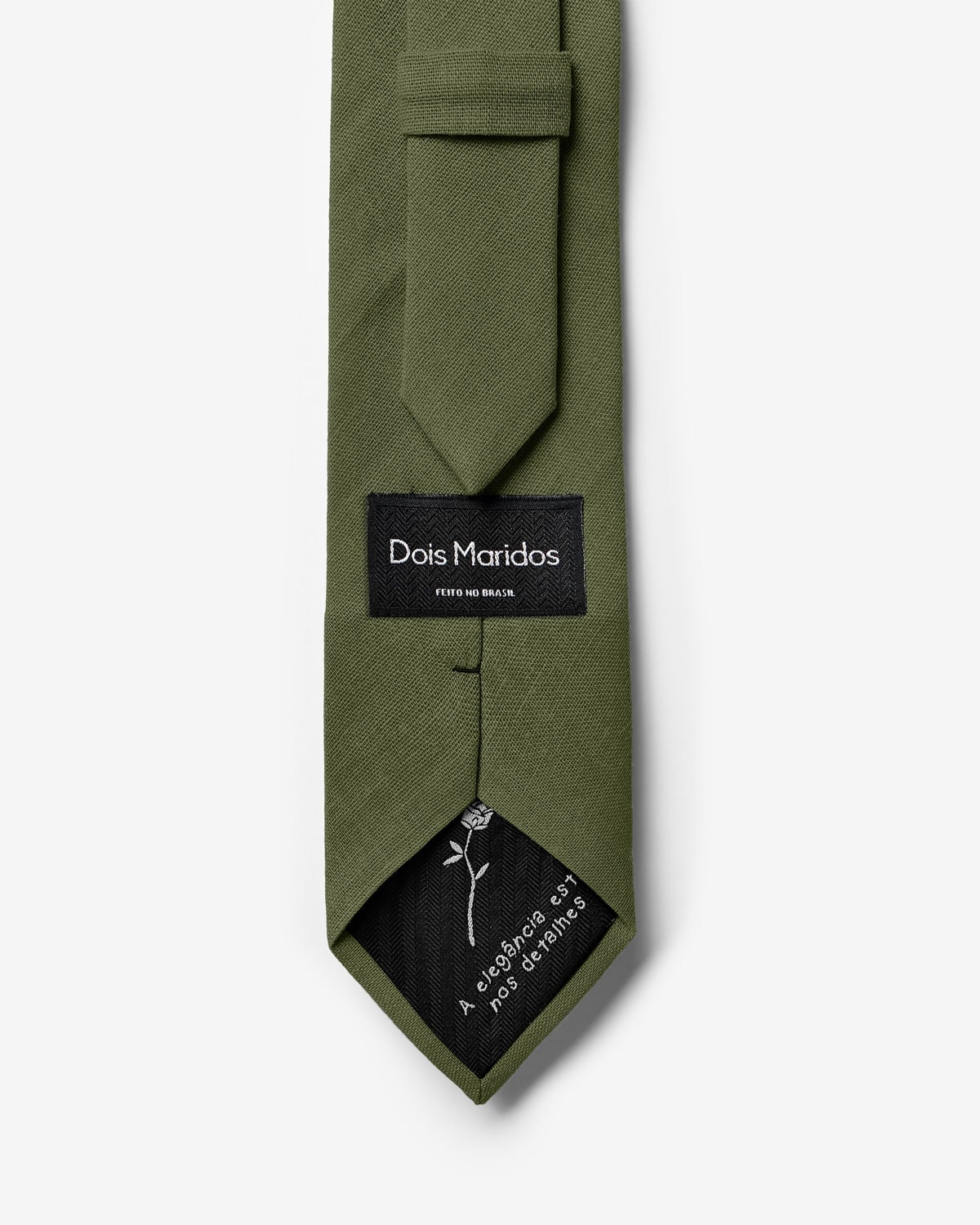 Gravata Slim Linho Verde Oliva
