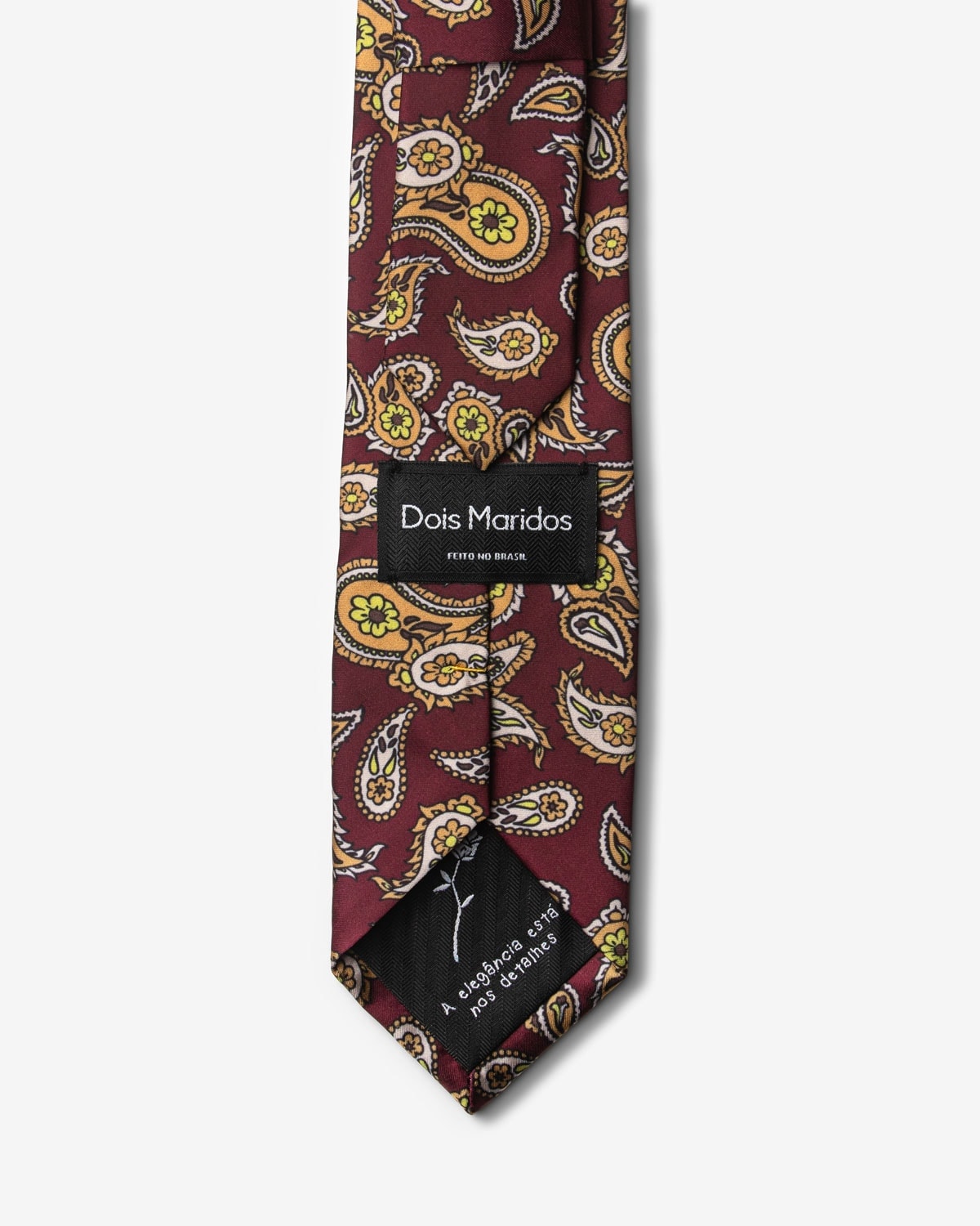 Gravata Slim Paisley Marsala