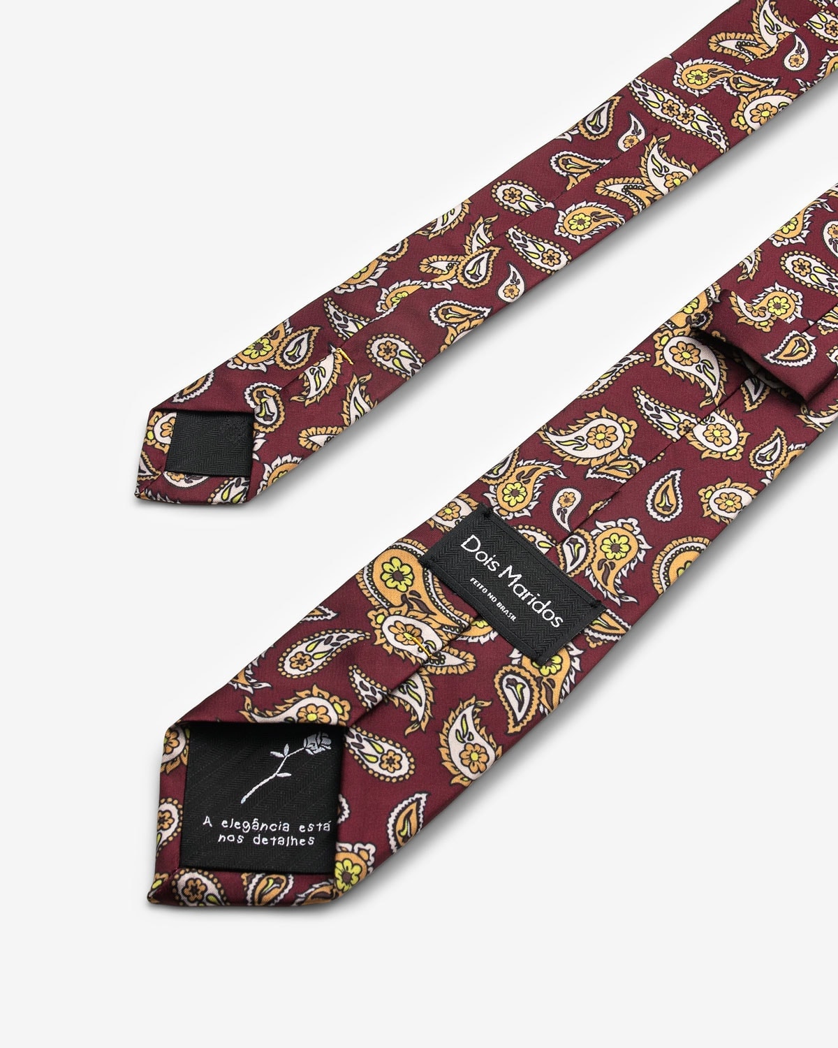 Gravata Slim Paisley Marsala