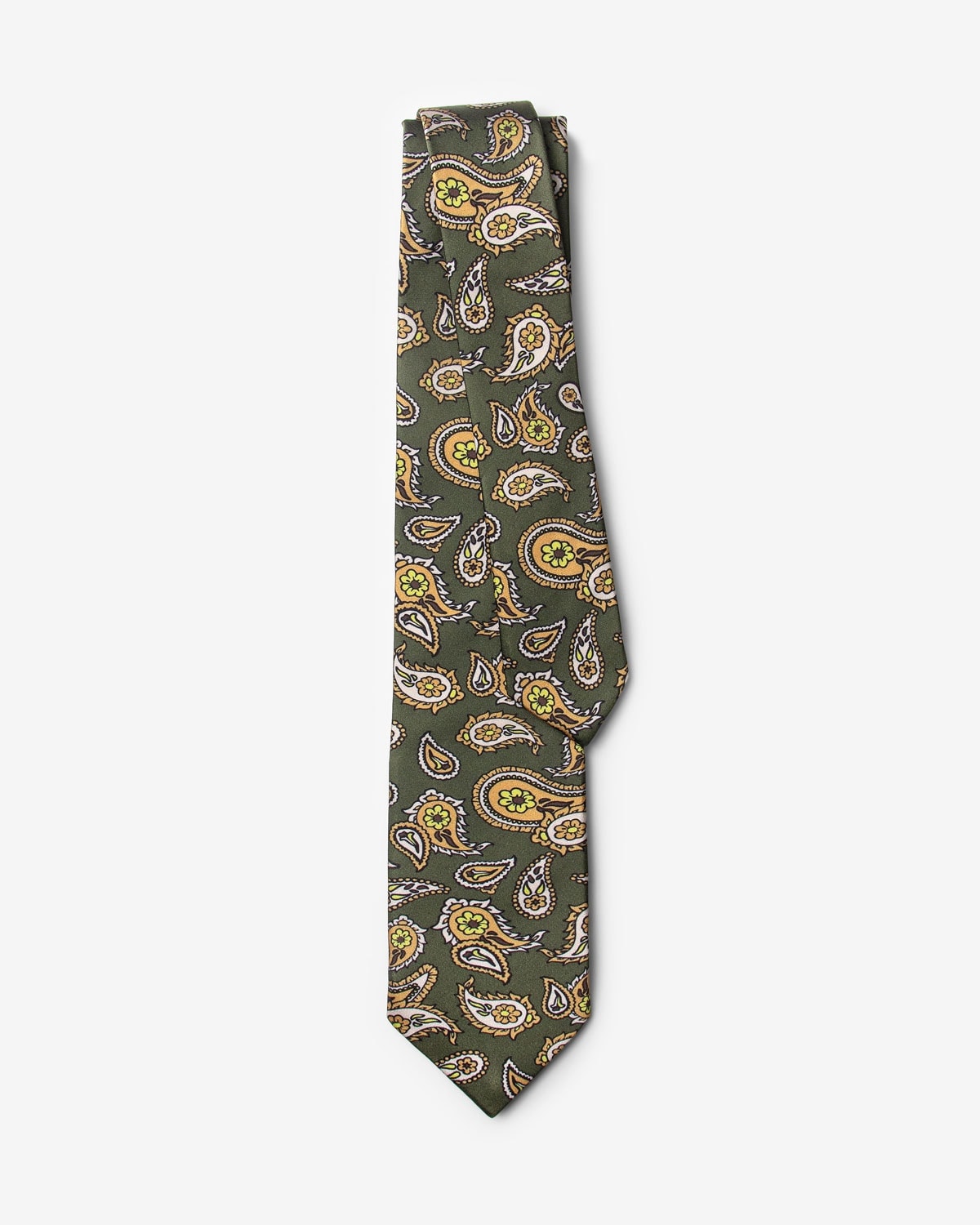 Gravata Slim Paisley Verde
