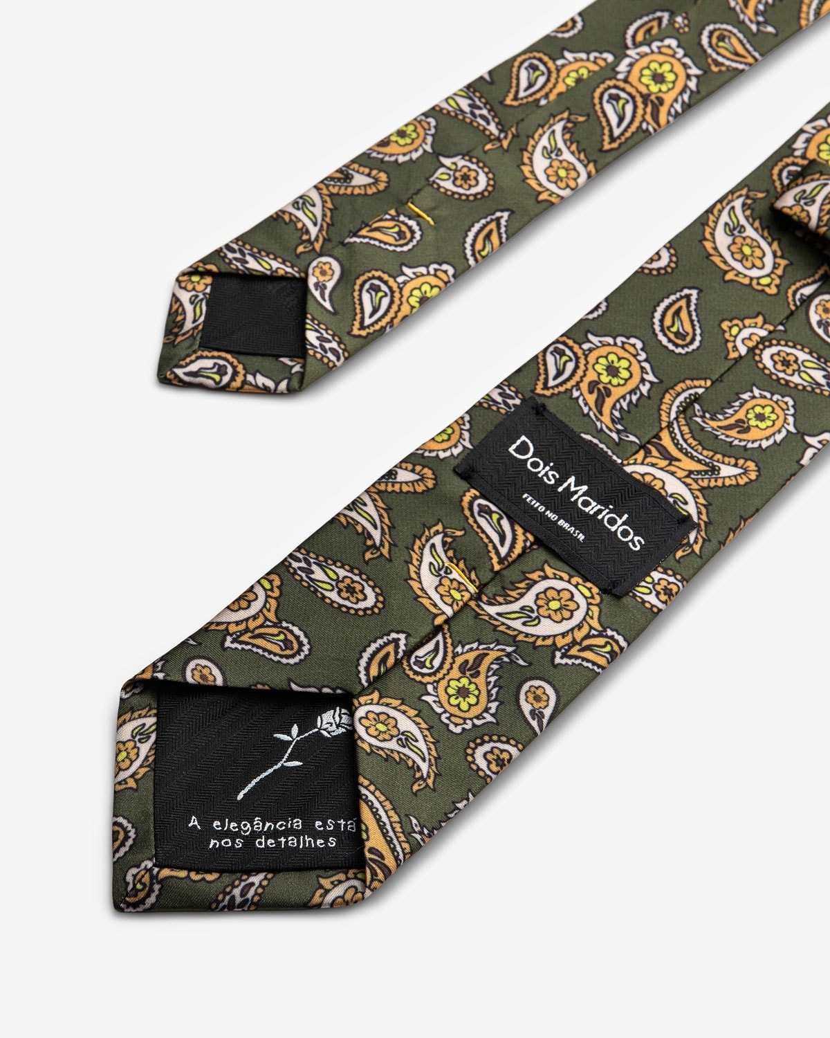 Gravata Slim Paisley Verde