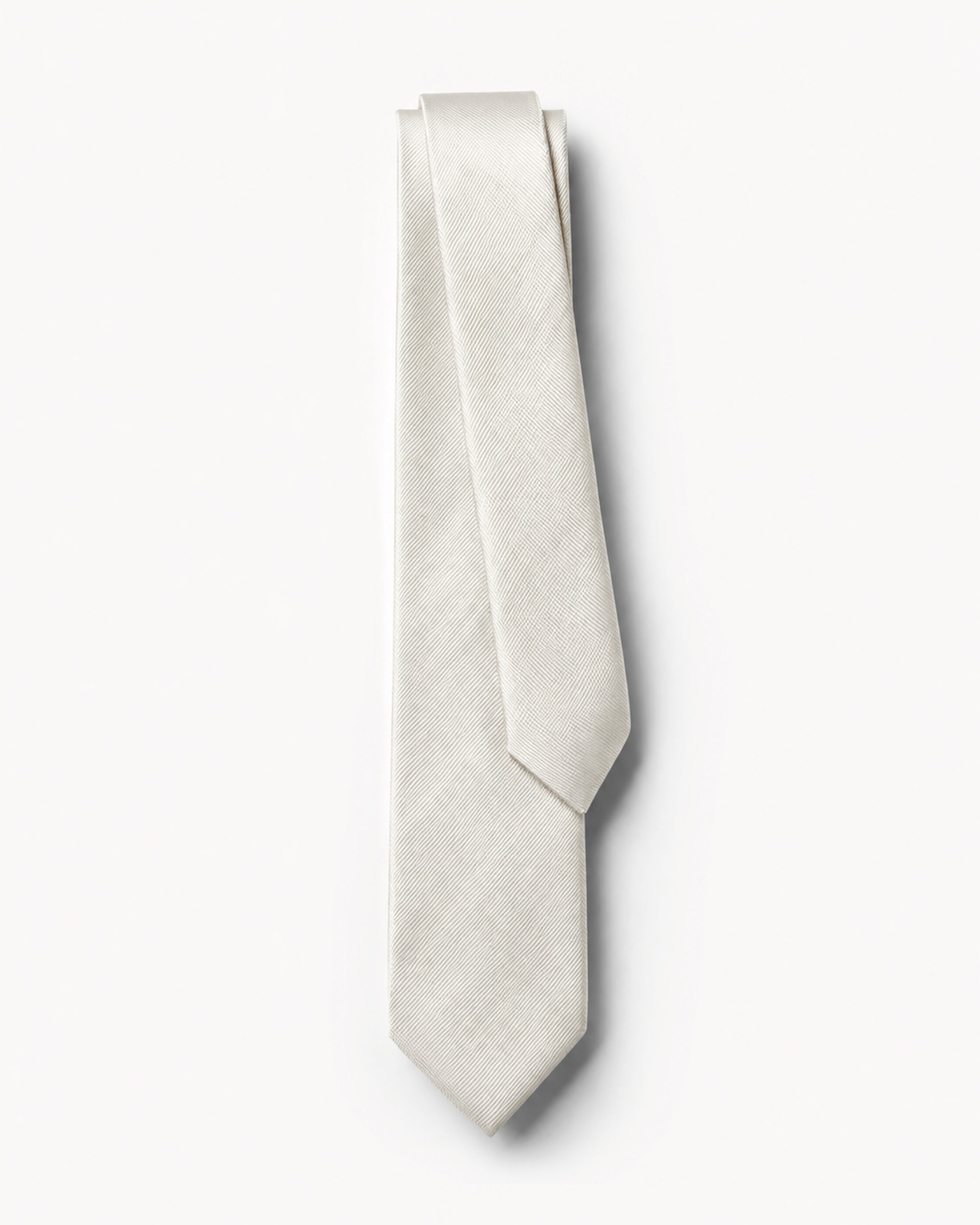Gravata Slim Seda Off White