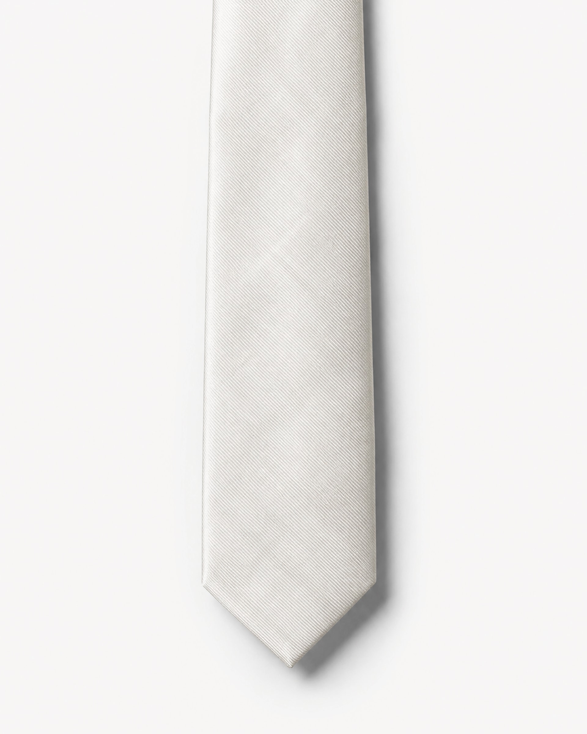 Gravata Slim Seda Off White