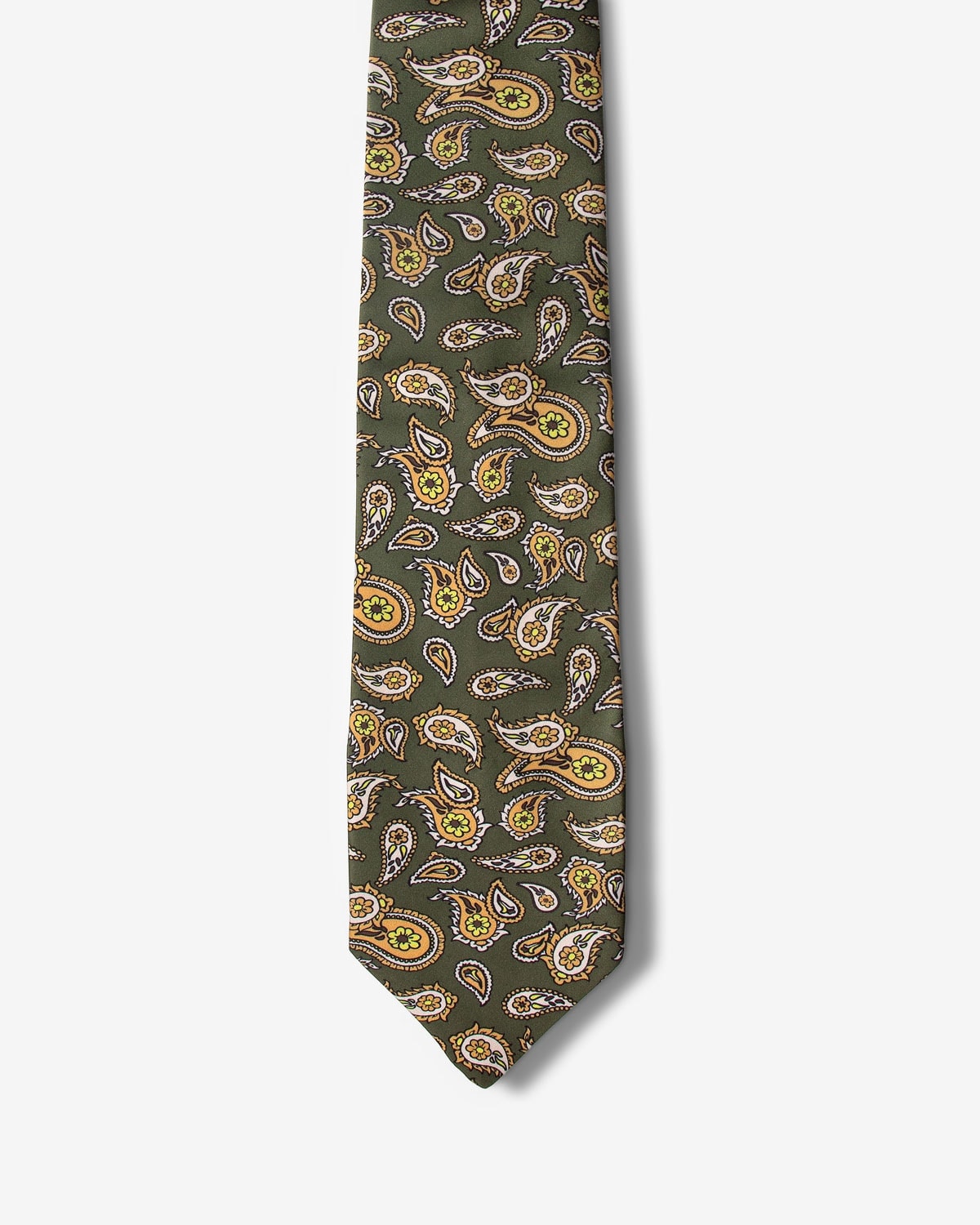 Gravata Larga Paisley Verde