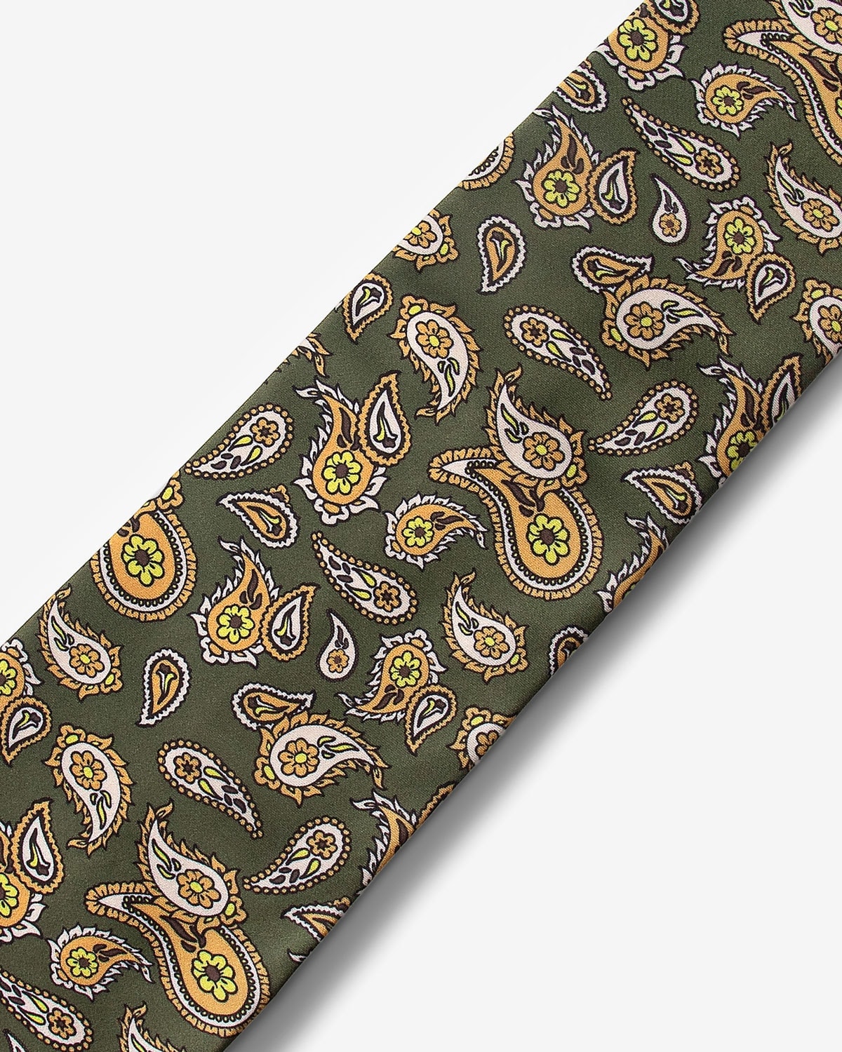 Gravata Larga Paisley Verde