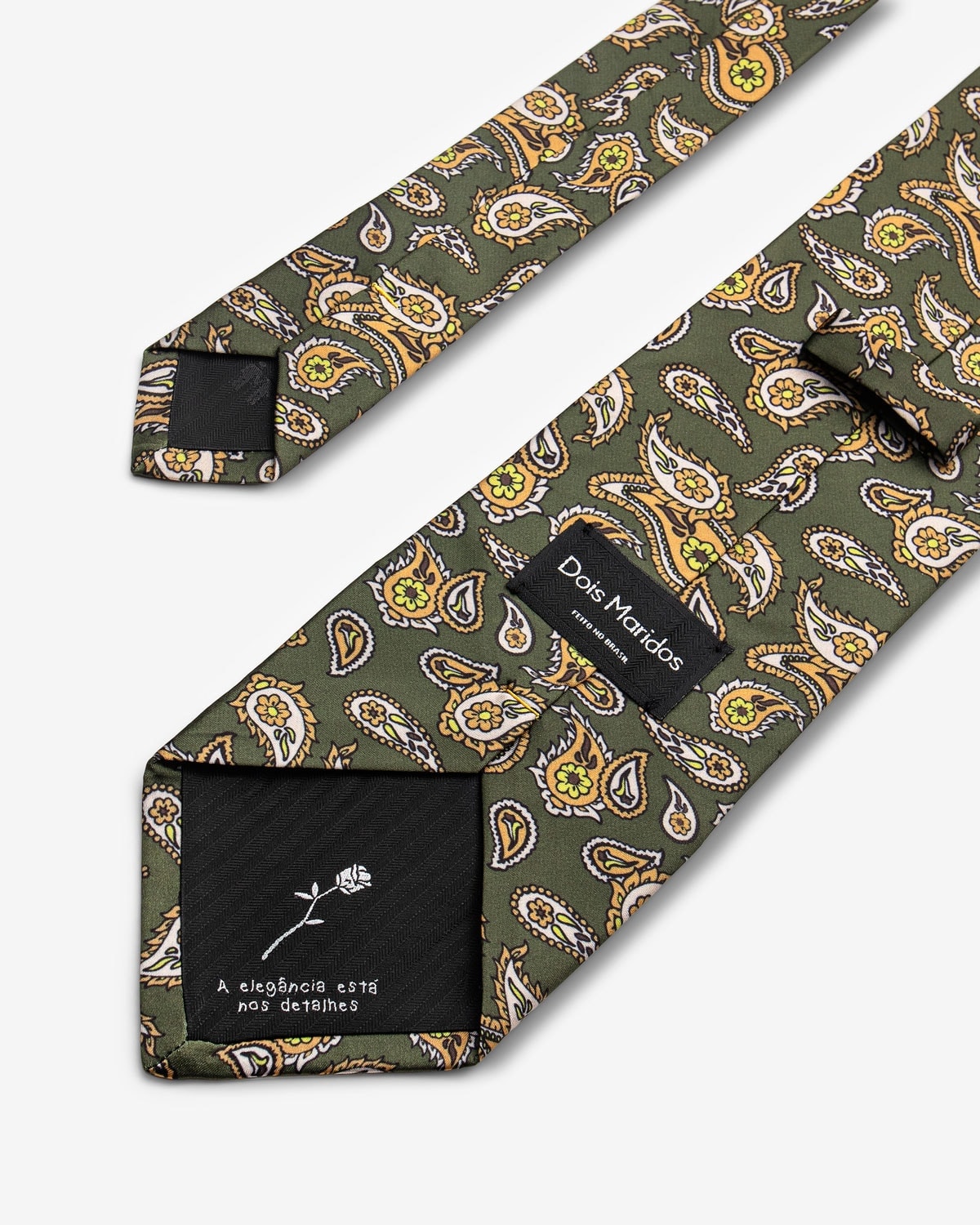 Gravata Larga Paisley Verde