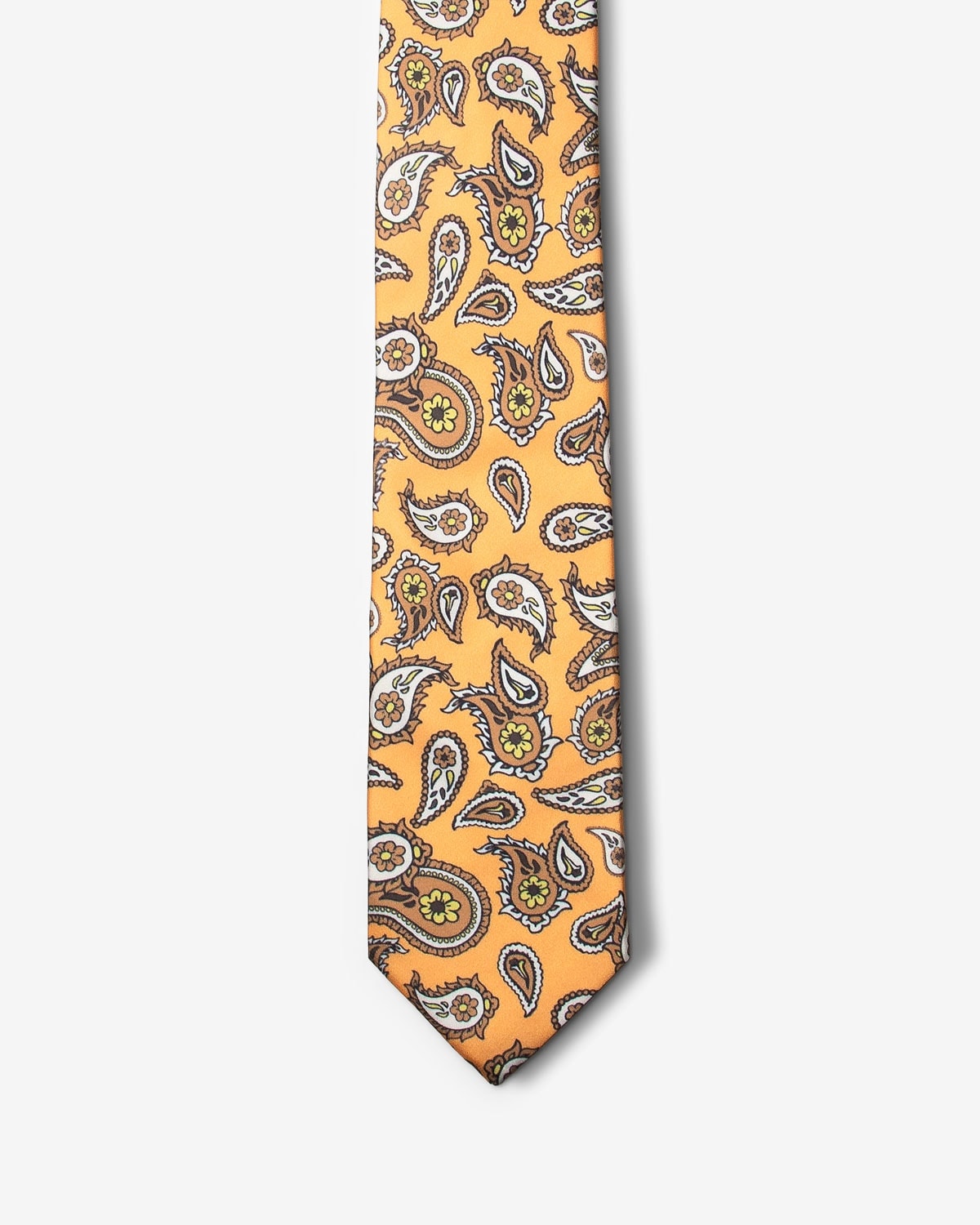 Gravata Slim Paisley Amarelo