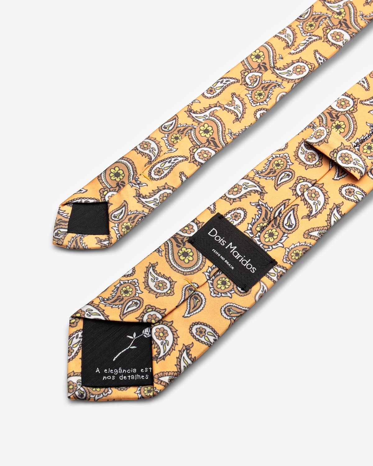 Gravata Slim Paisley Amarelo