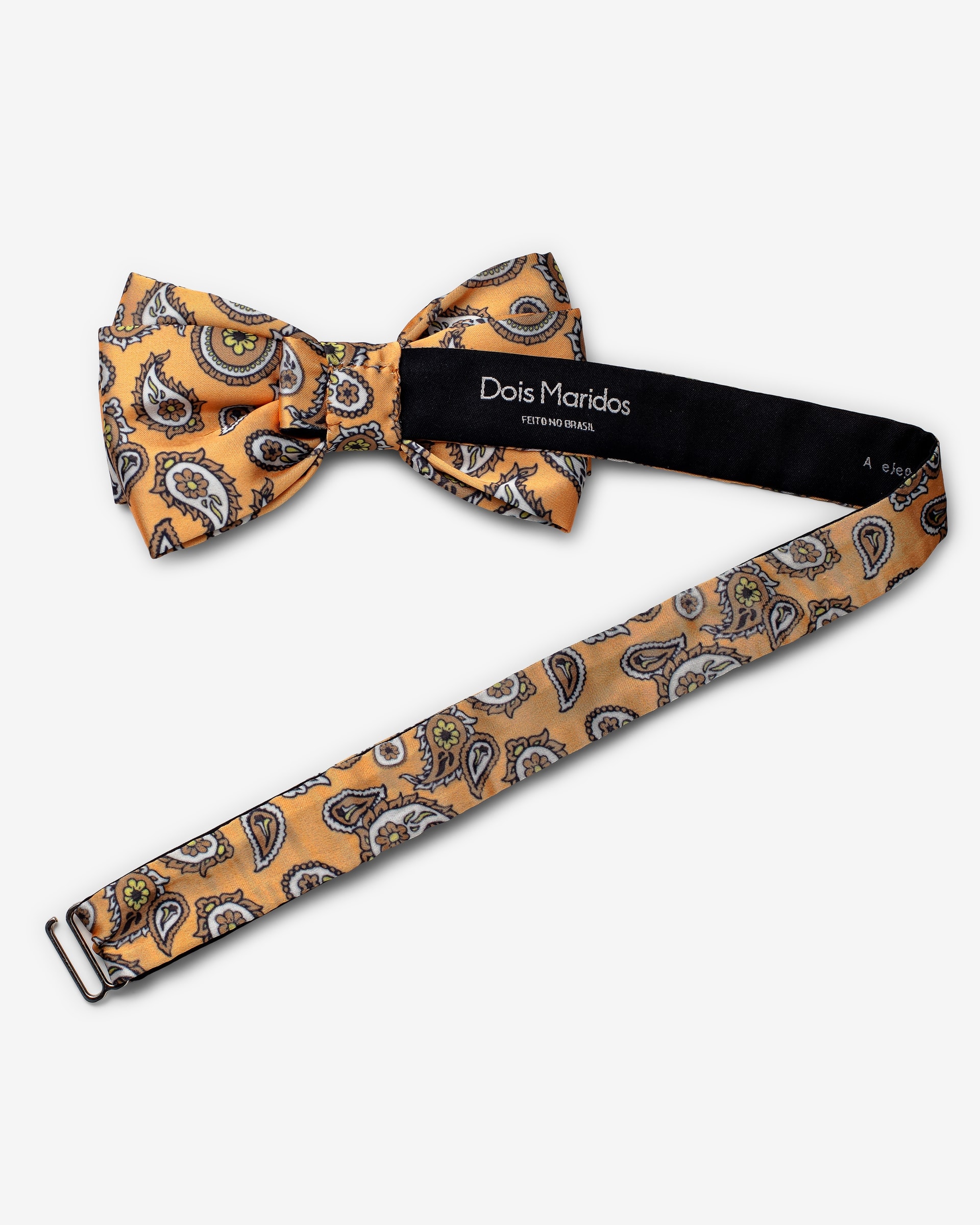 Gravata Borboleta Paisley Amarelo