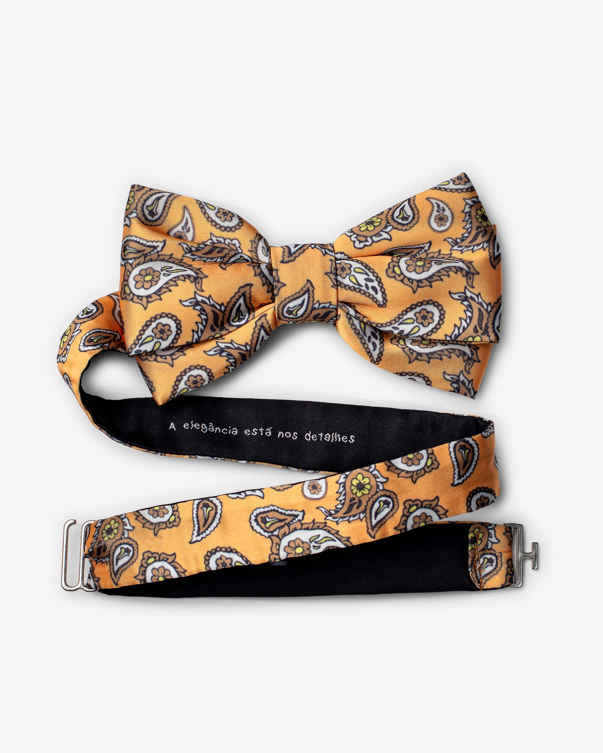 Gravata Borboleta Paisley Amarelo