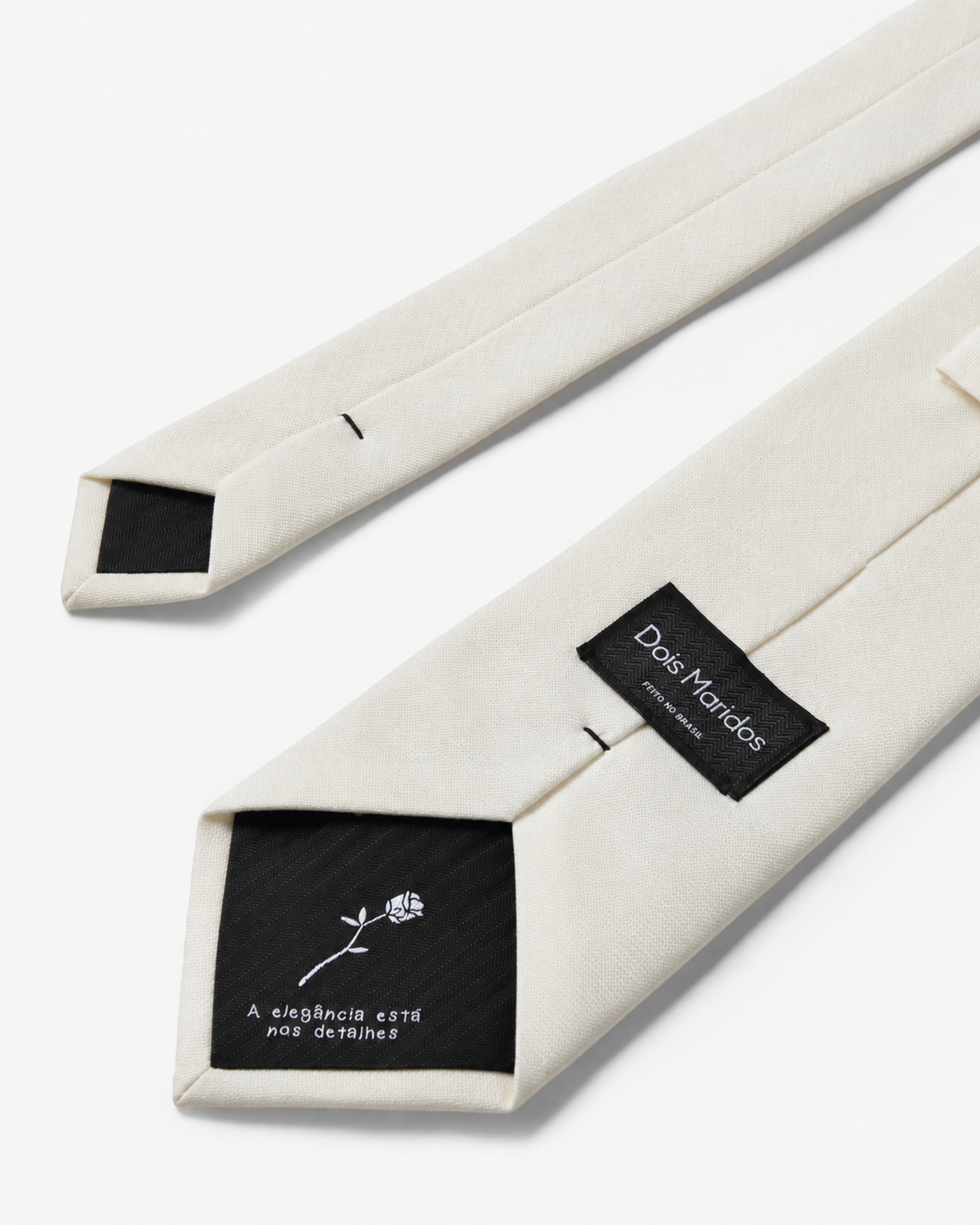 Gravata Larga Lã Super 120s Off White
