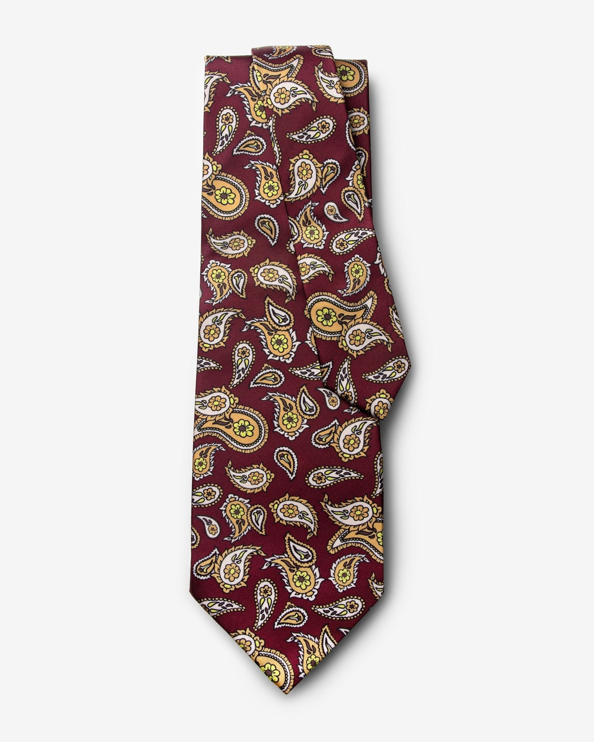 Gravata Larga Paisley Marsala