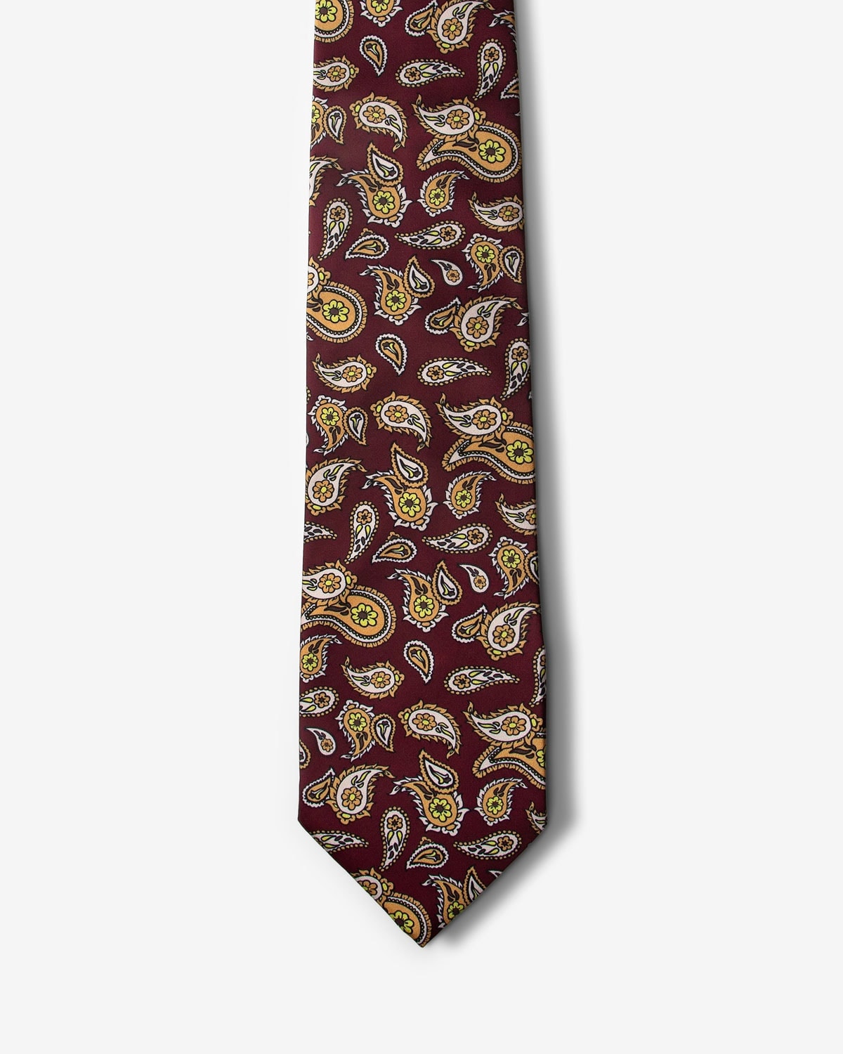 Gravata Larga Paisley Marsala